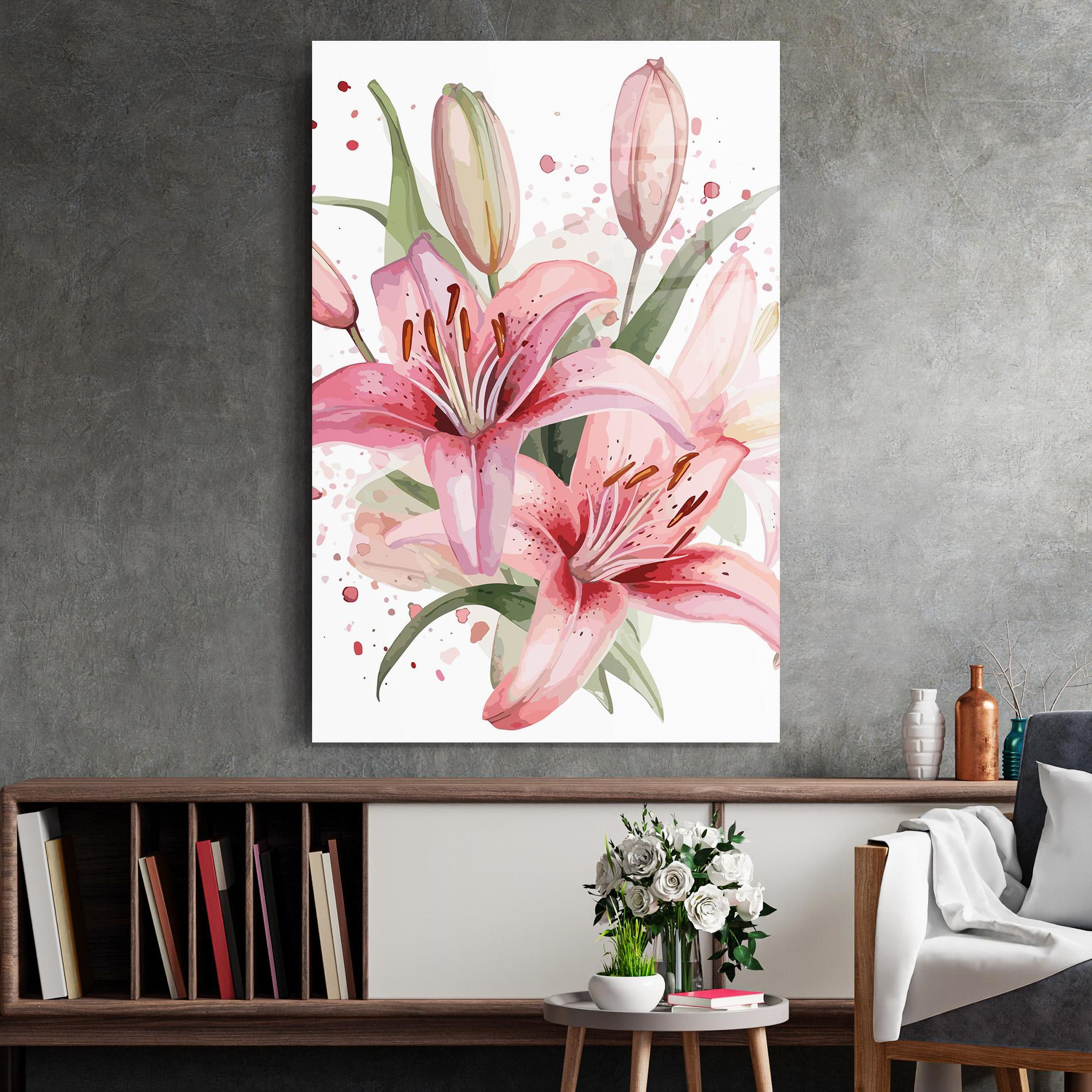 Üvegkép Beautiful Pink Lily mockup 2