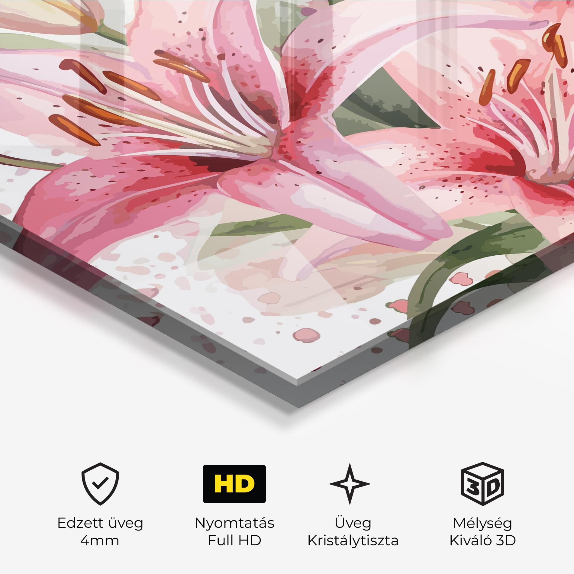 Üvegkép Beautiful Pink Lily mockup 3