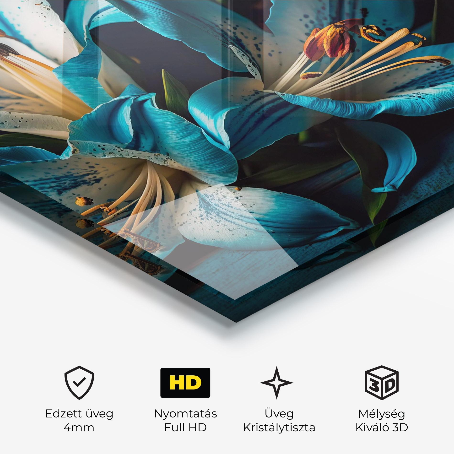 Üvegkép Blue Lily mockup 3