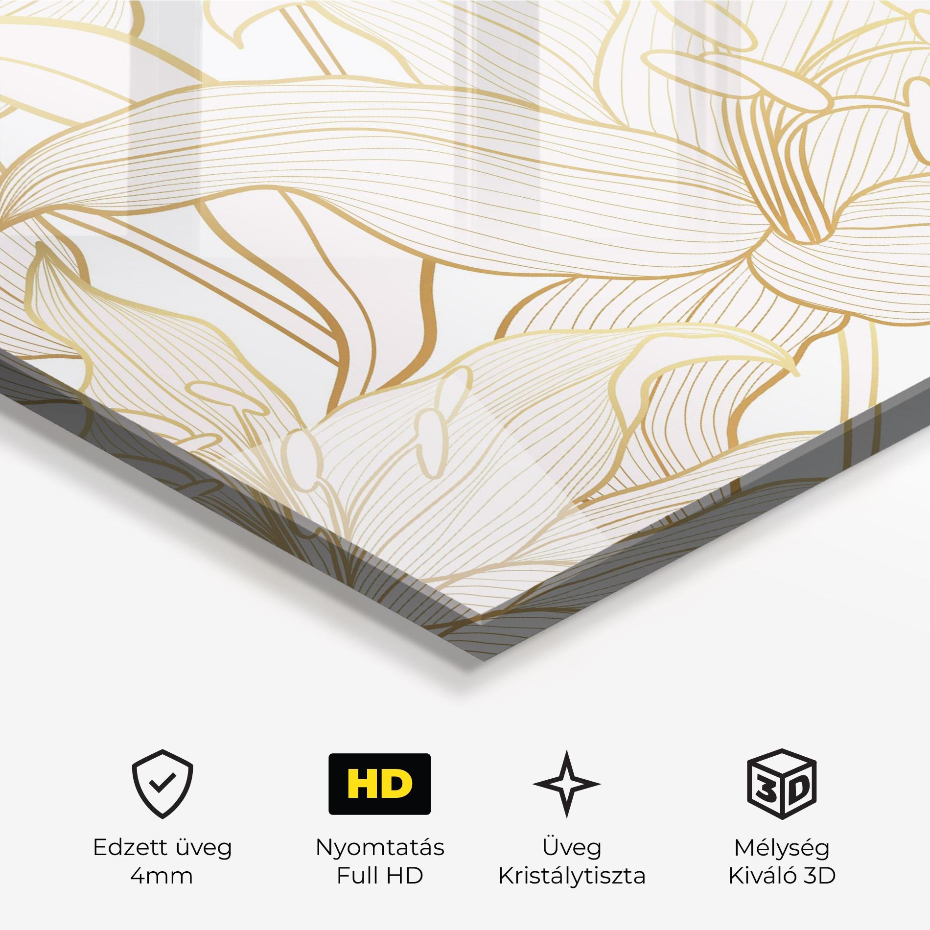 Üvegkép Gold Lily mockup 3