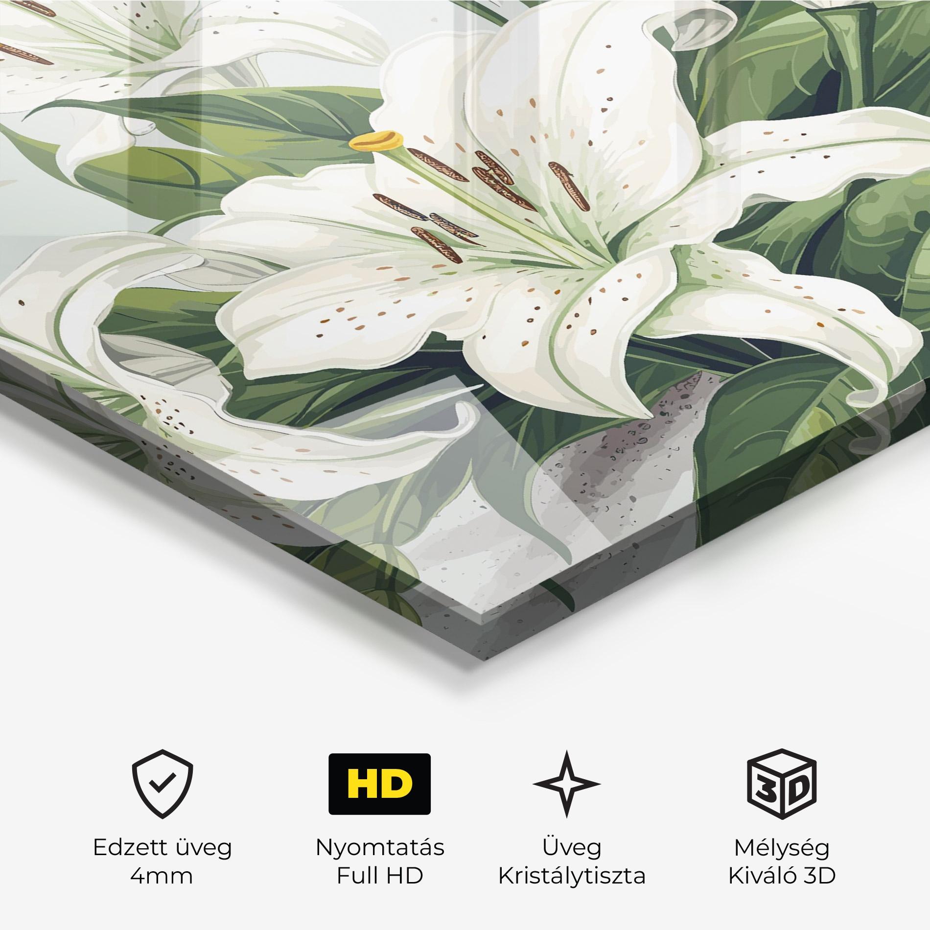 Üvegkép Light Lily Art mockup 3