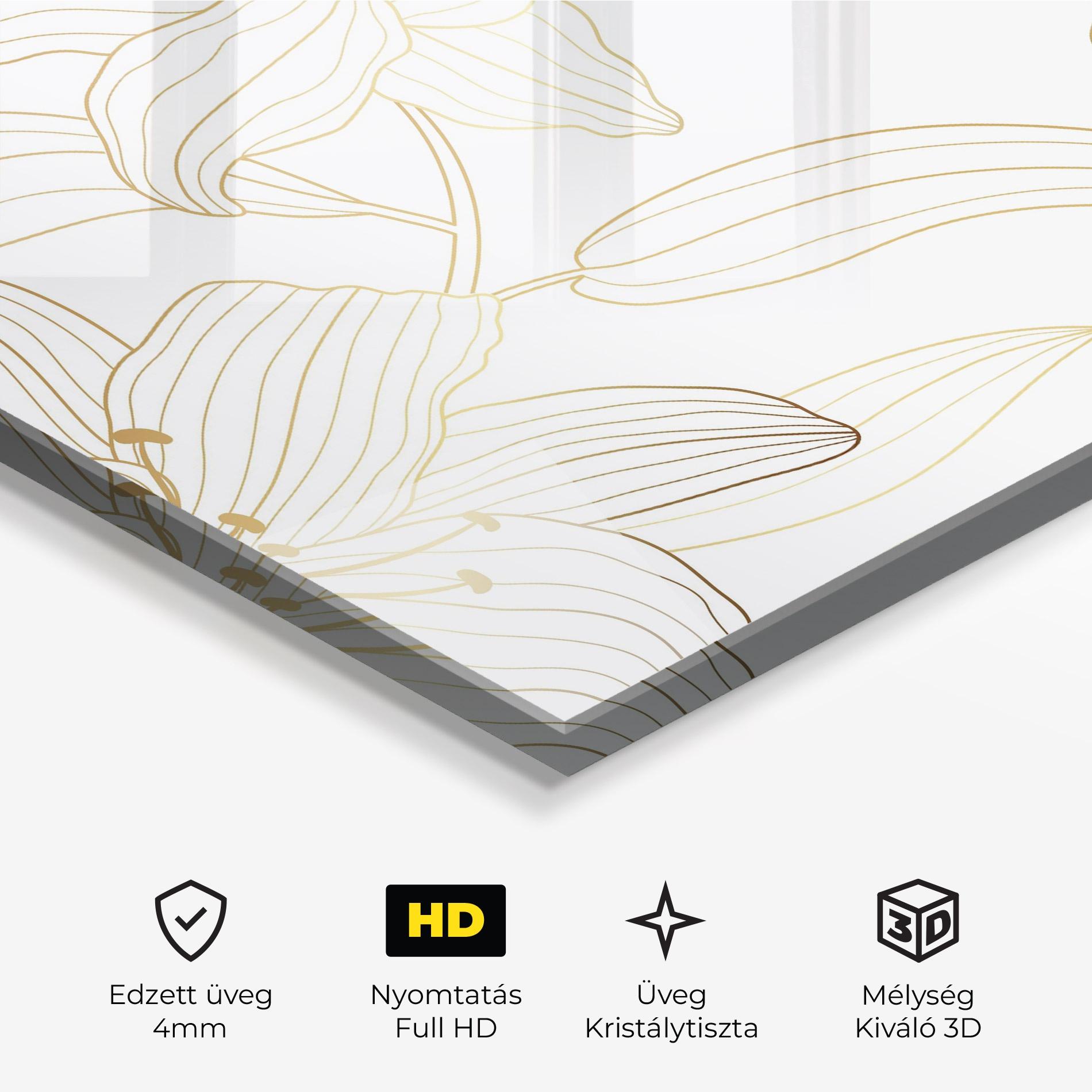 Üvegkép Luxury Golden Lily mockup 3