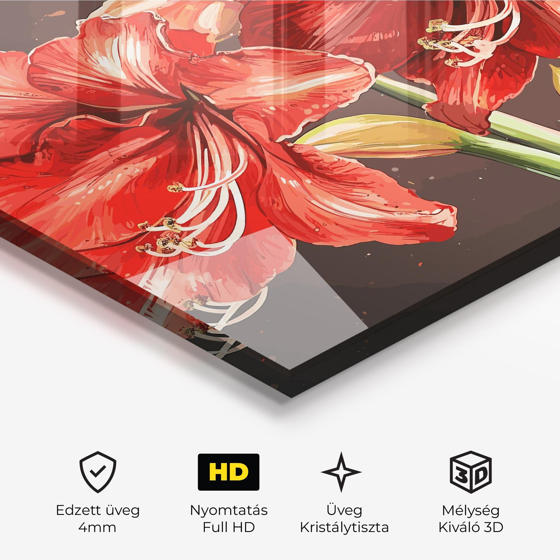 Üvegkép Orange Pretty Lily mockup 3