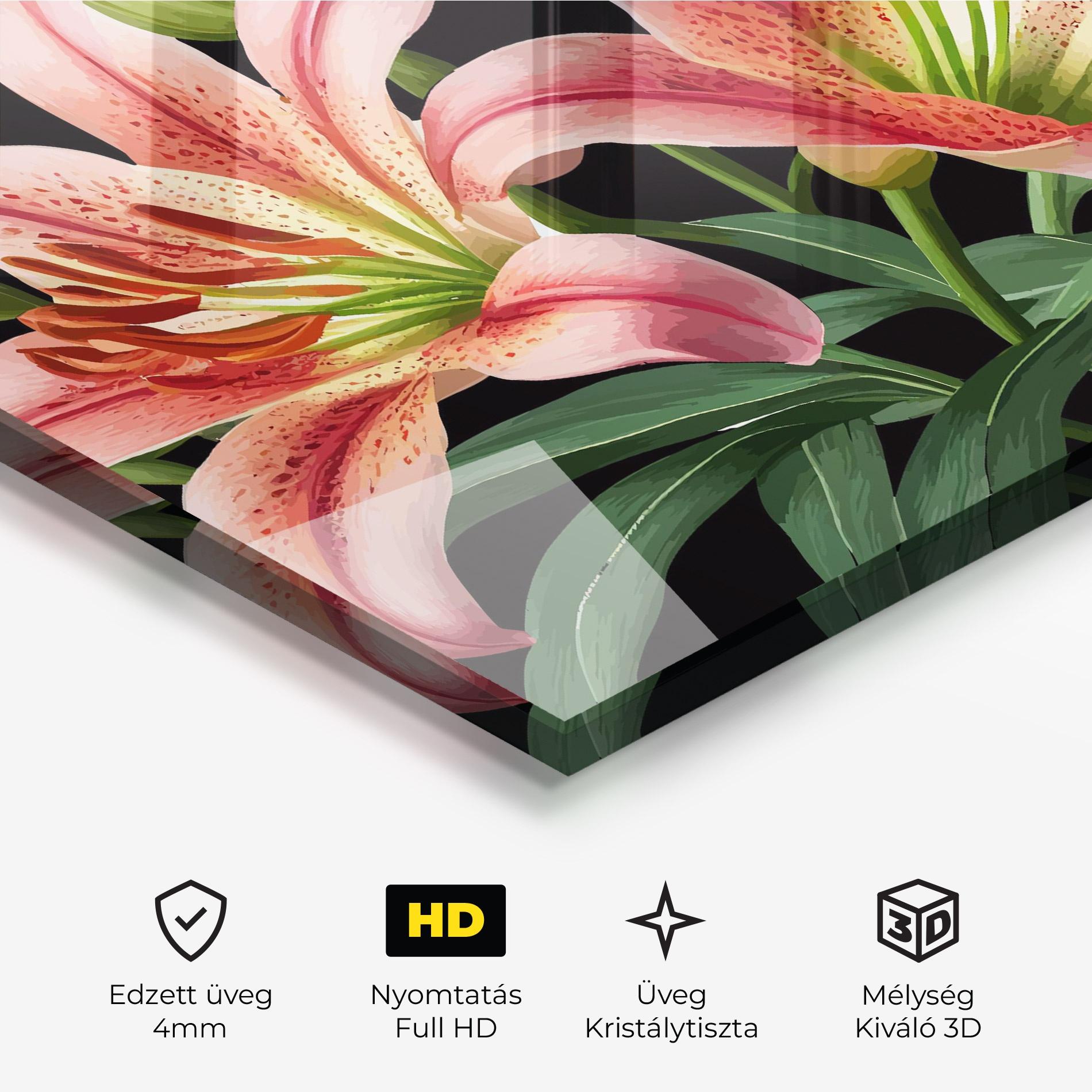 Üvegkép Red Lily Art mockup 3
