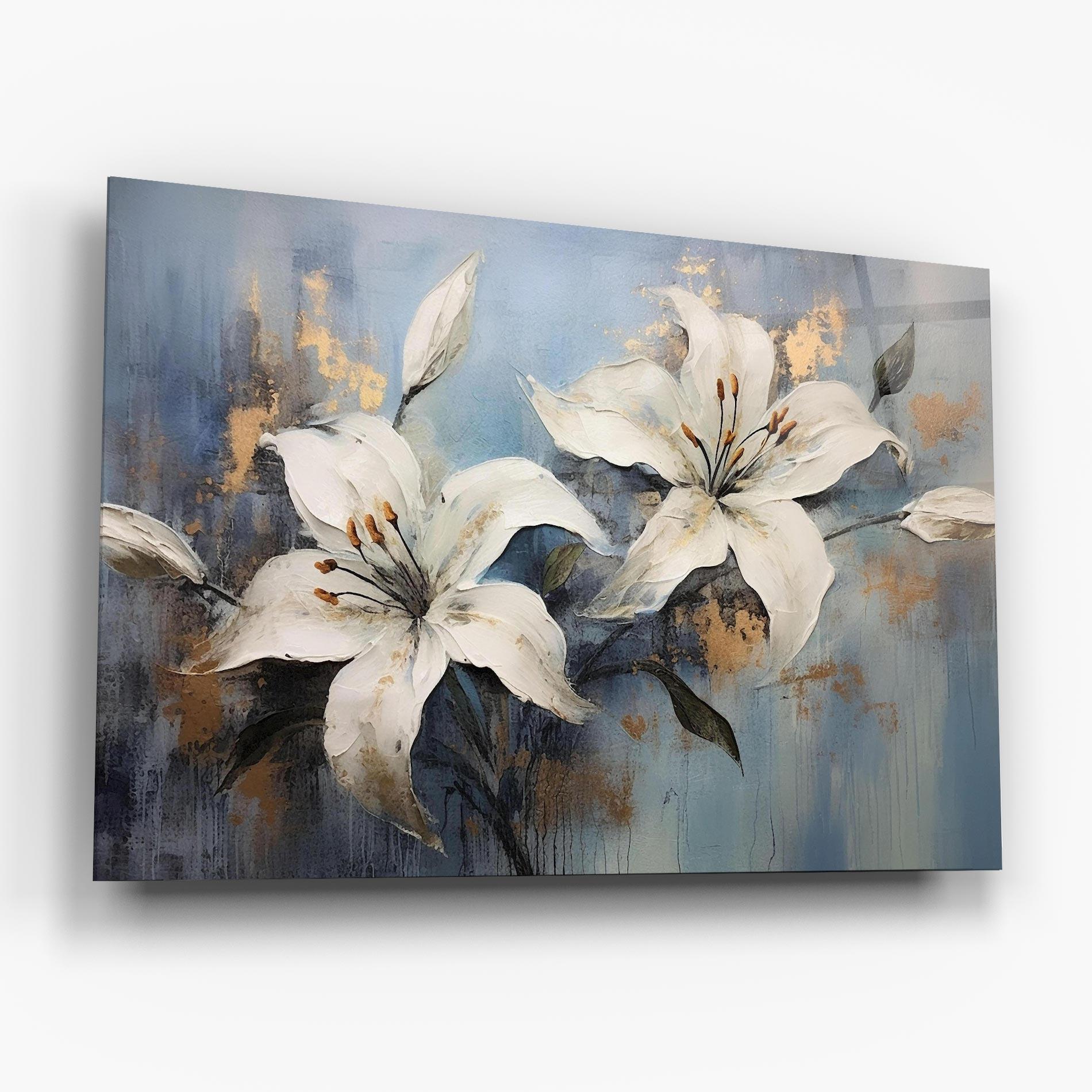 Üvegkép Gold Lily Painting mockup 6