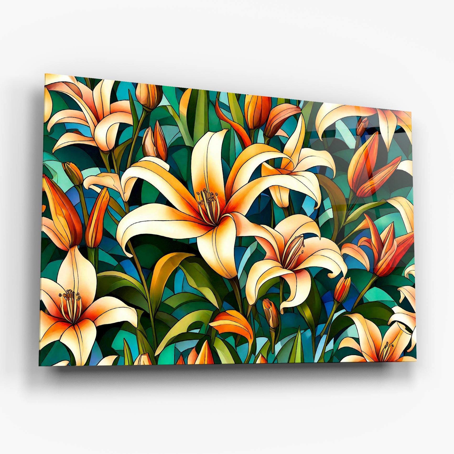Üvegkép Lily Pattern mockup 6
