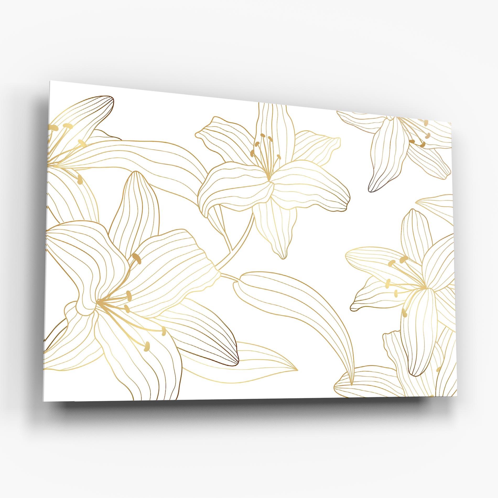 Üvegkép Luxury Golden Lily mockup 6