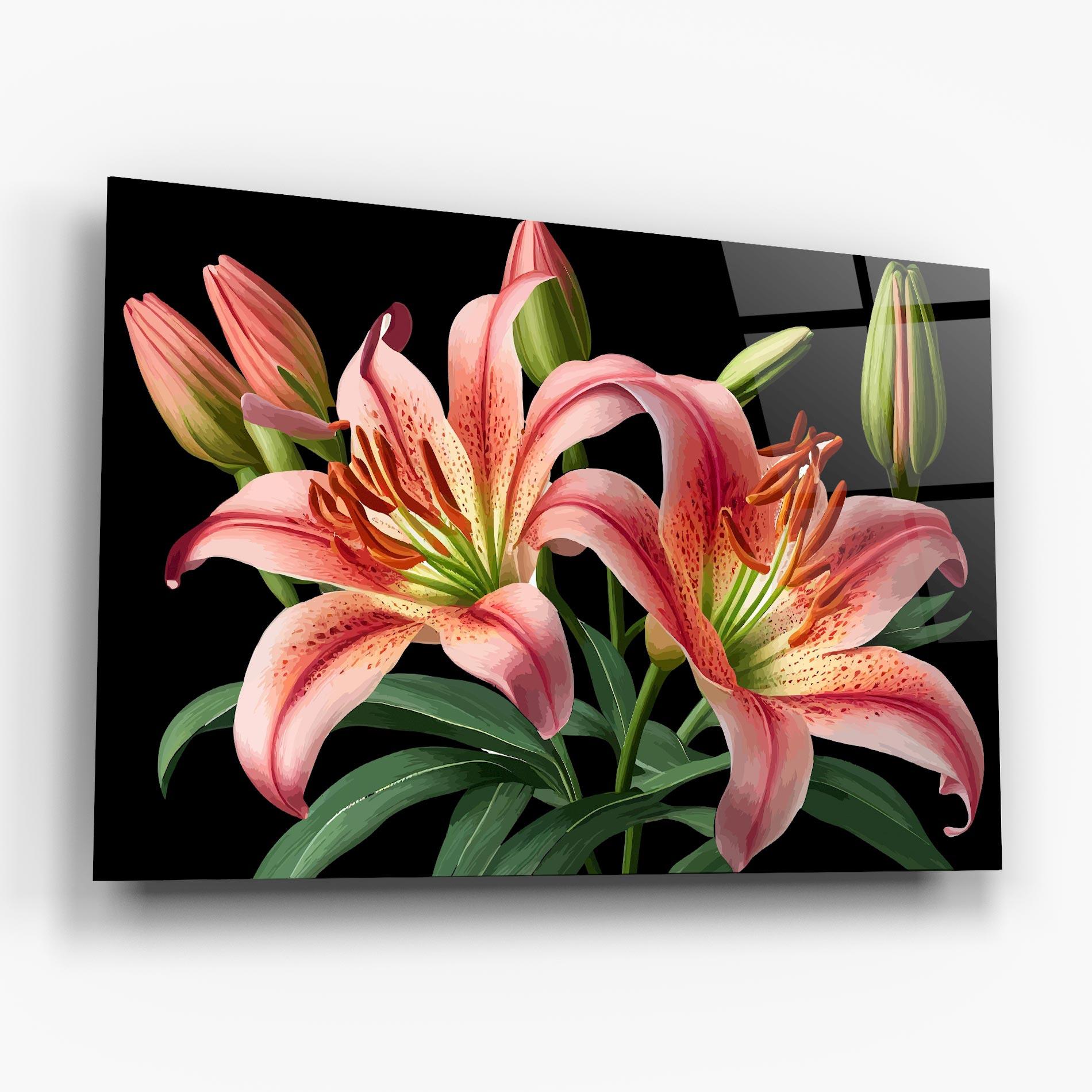 Üvegkép Red Lily Art mockup 6