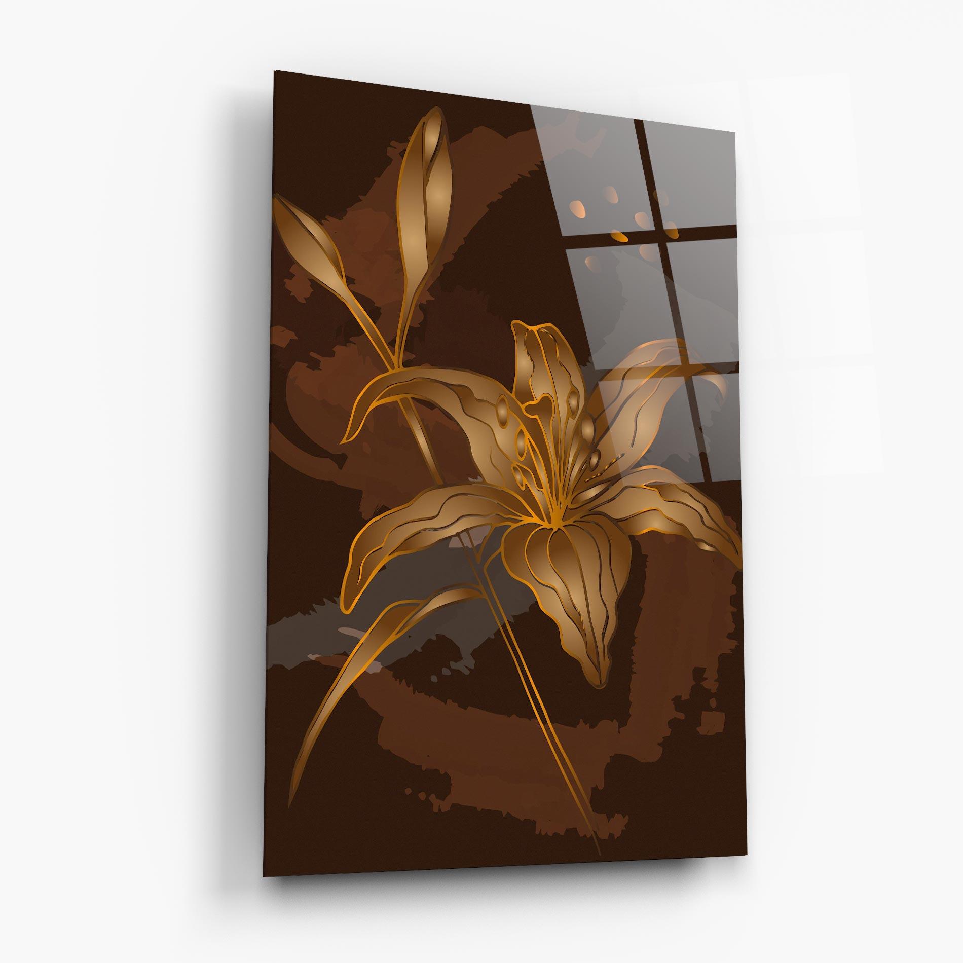 Üvegkép Gold Brown Lily mockup 6