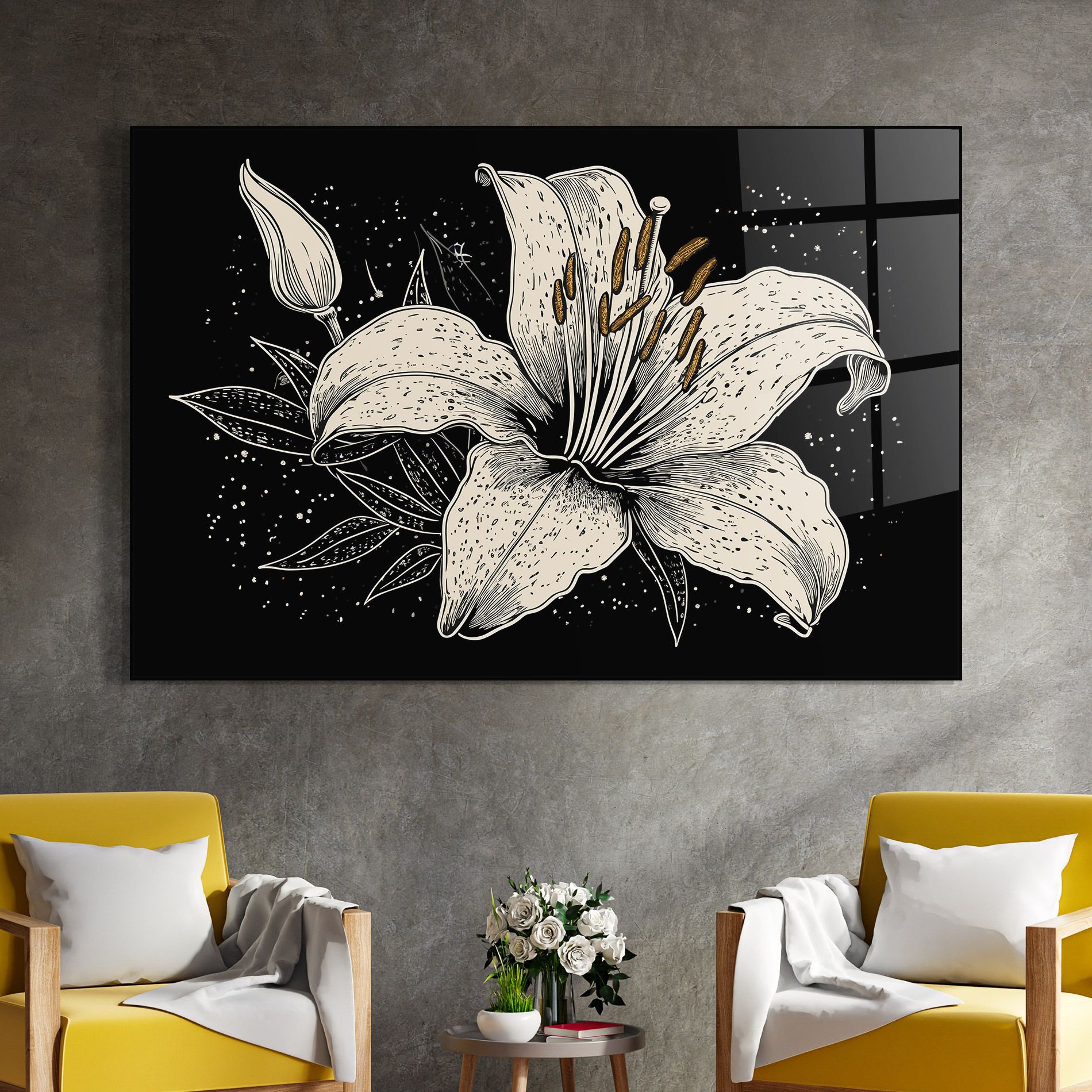 Cream Black Lily mockup 4