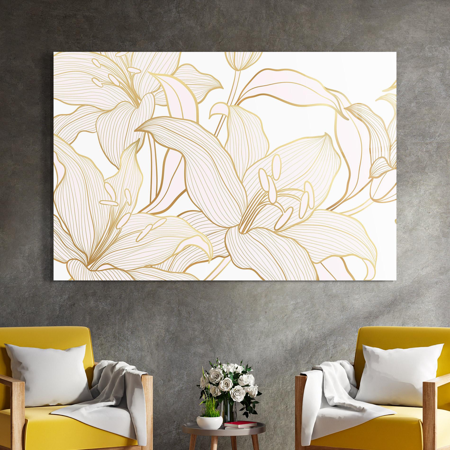 Üvegkép Gold Lily mockup 4