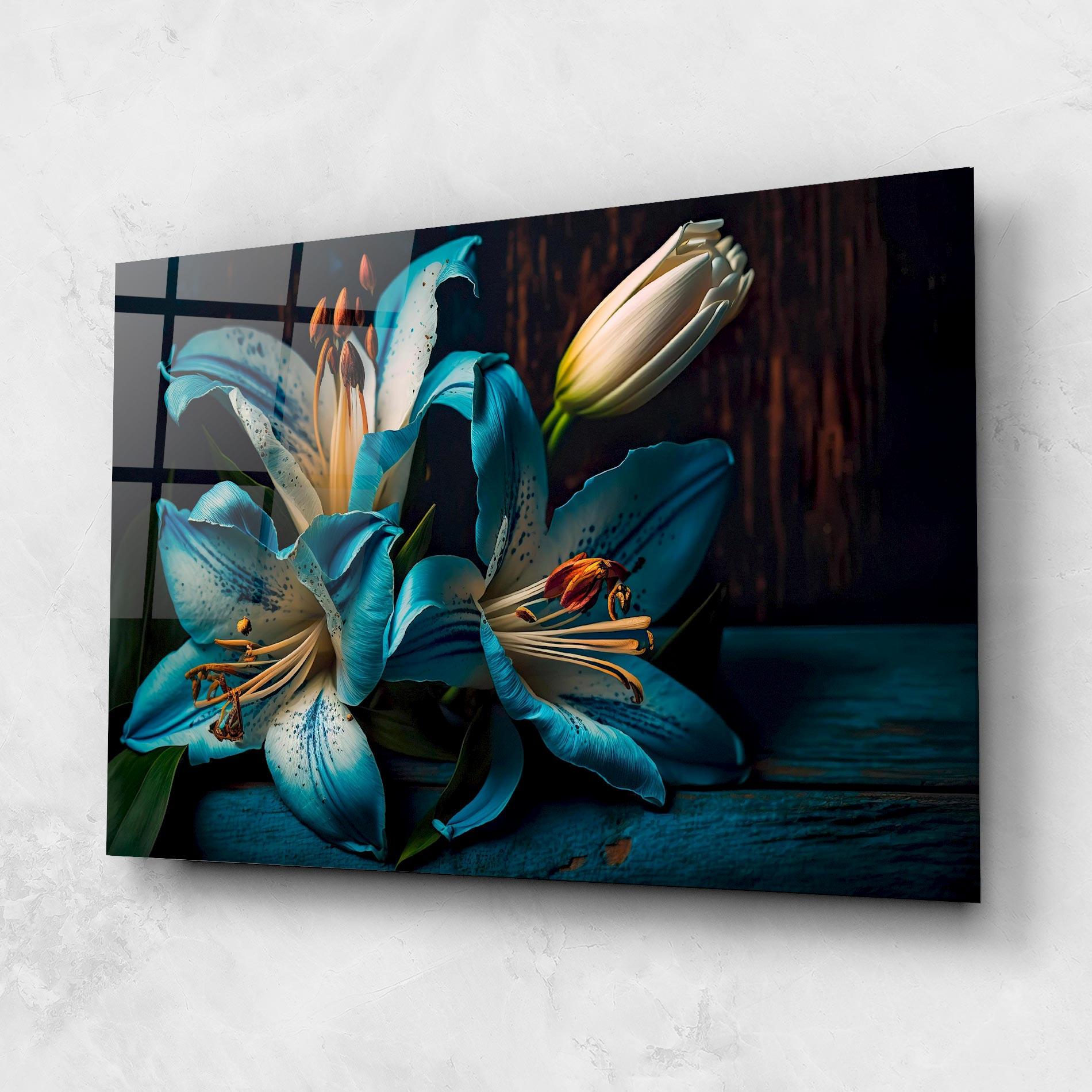 Üvegkép Blue Lily mockup 1