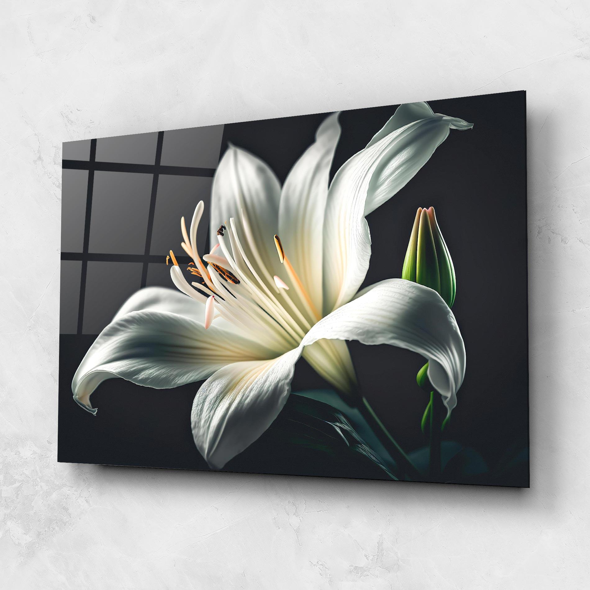 Üvegkép Light Grey Lily mockup 1