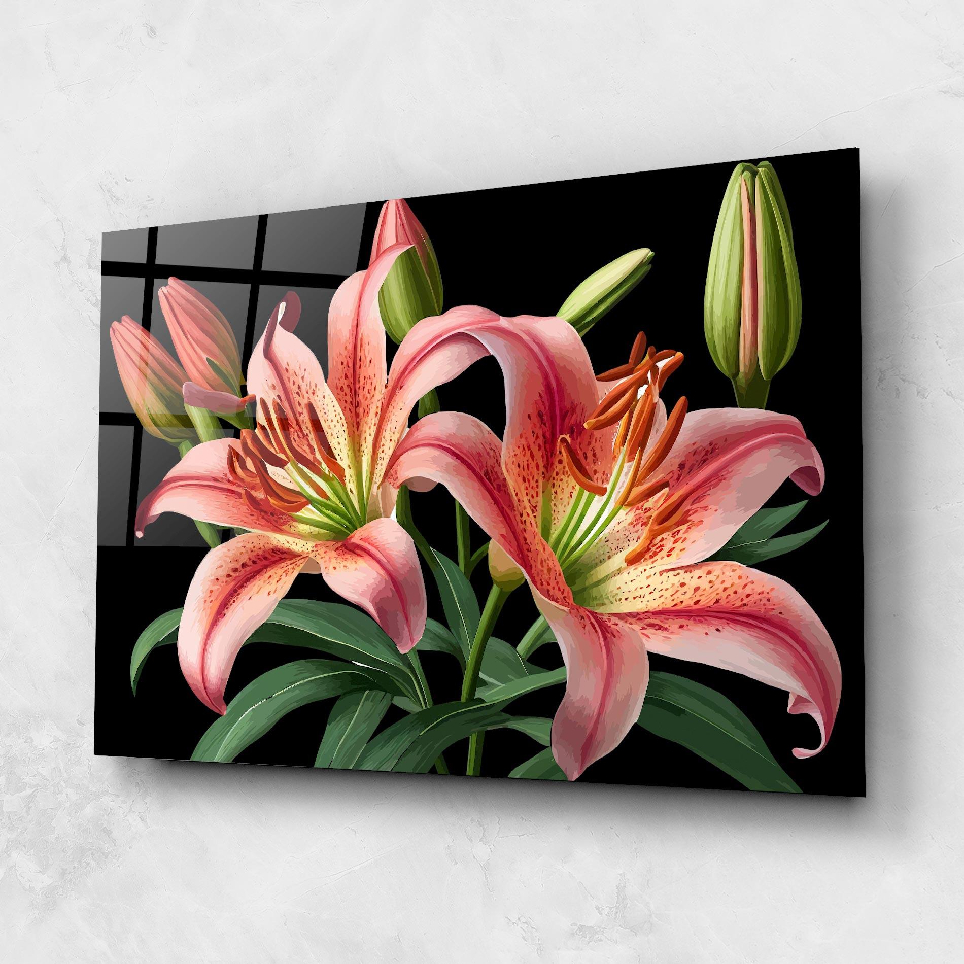 Üvegkép Red Lily Art mockup 1