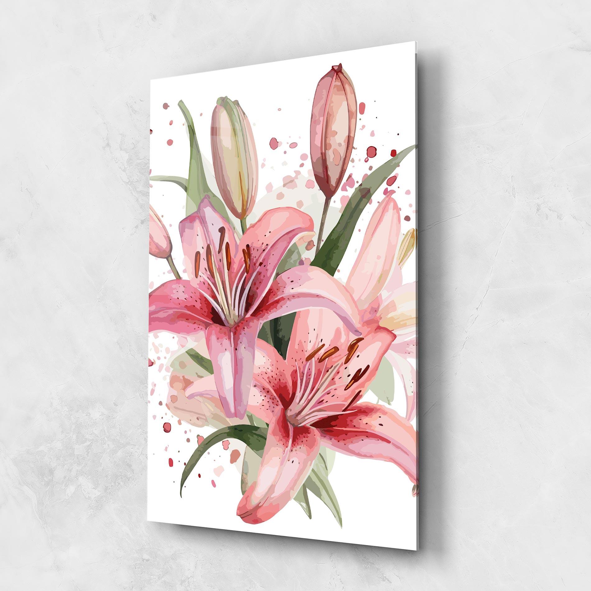 Üvegkép Beautiful Pink Lily mockup 1