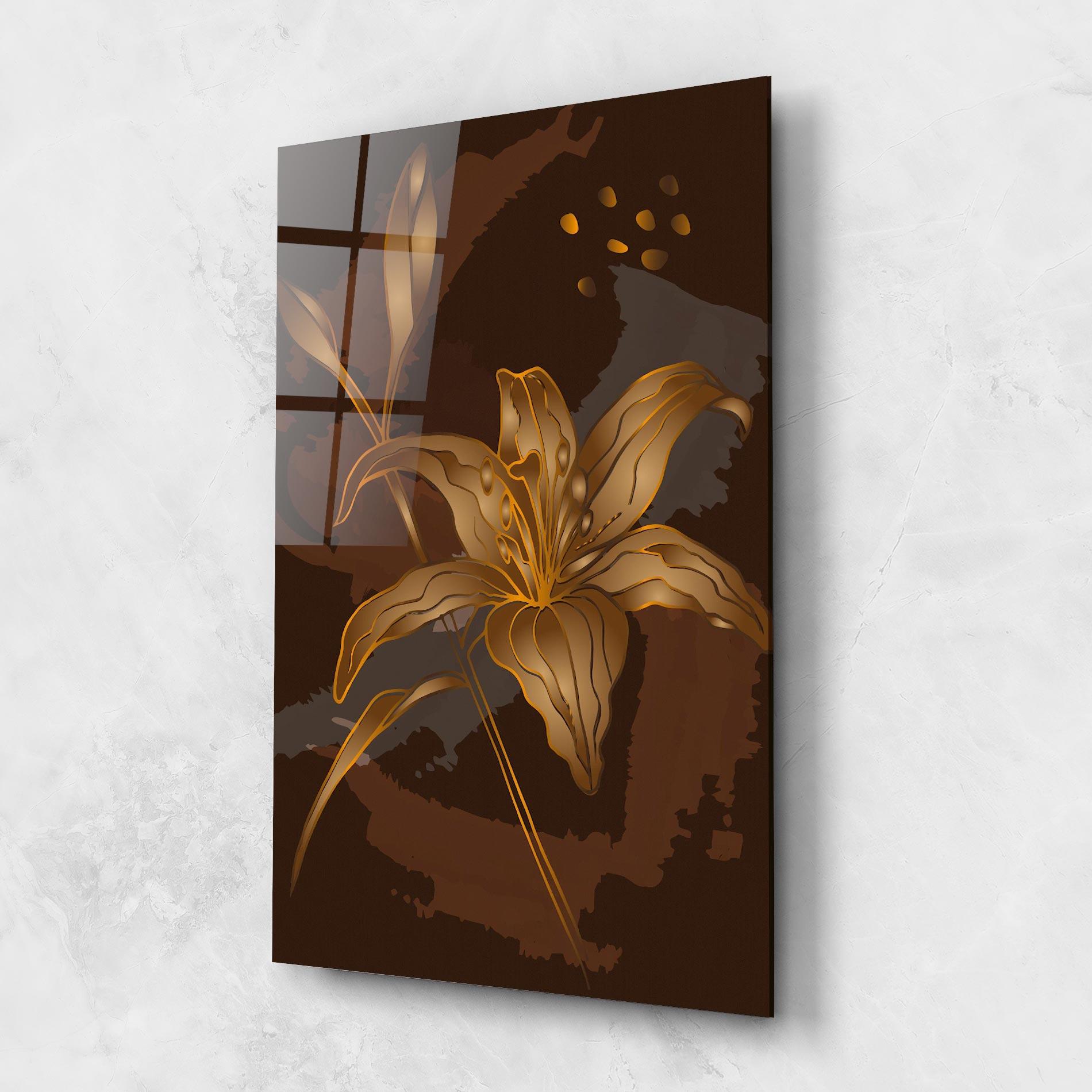 Üvegkép Gold Brown Lily mockup 1