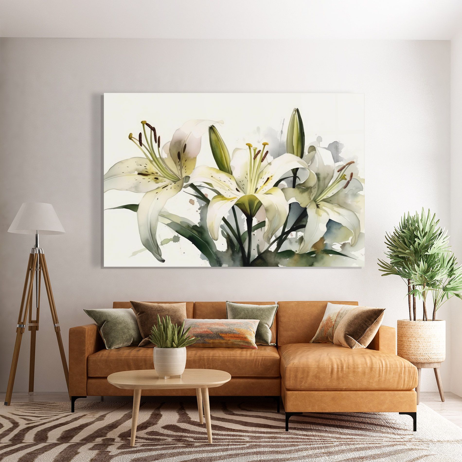 Cute White Lily Painting mockup 7