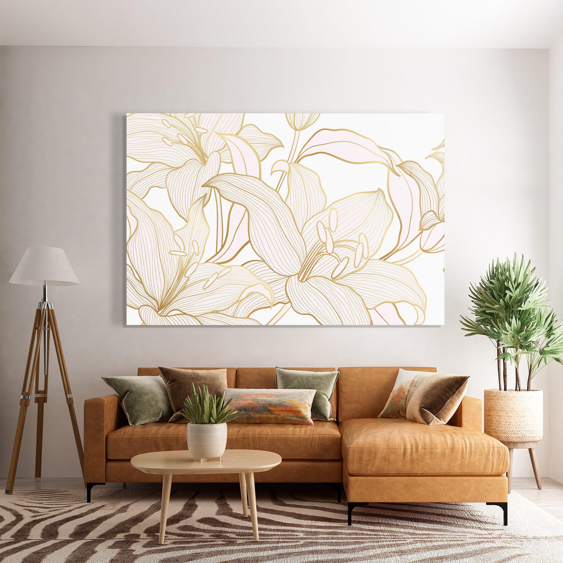 Üvegkép Gold Lily mockup 7