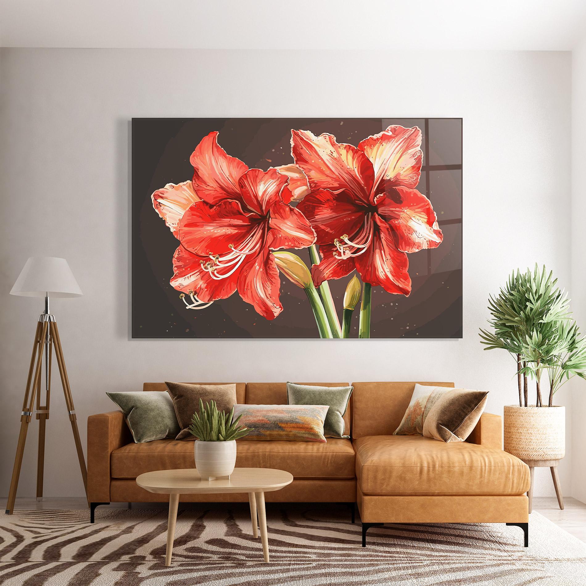 Üvegkép Orange Pretty Lily mockup 7