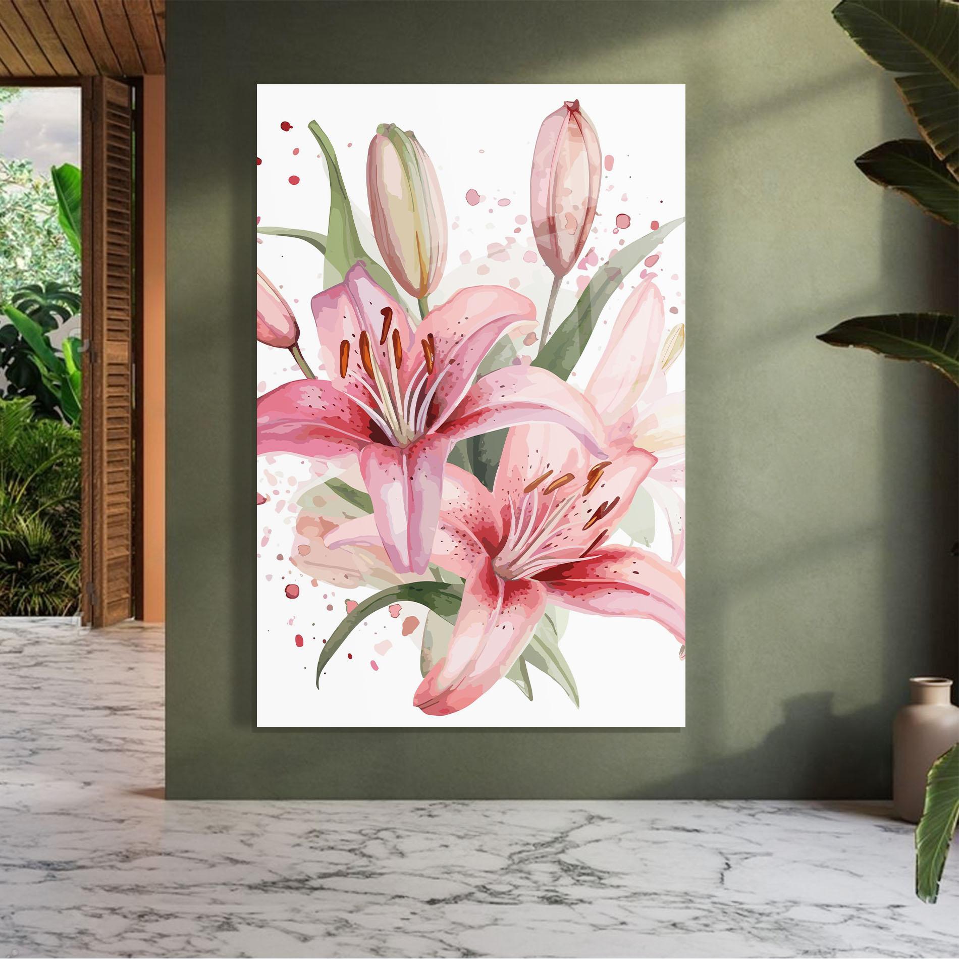 Üvegkép Beautiful Pink Lily mockup 7