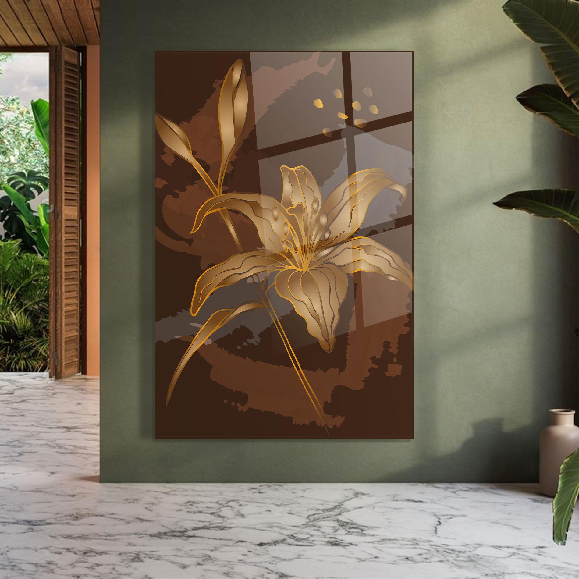 Üvegkép Gold Brown Lily mockup 7