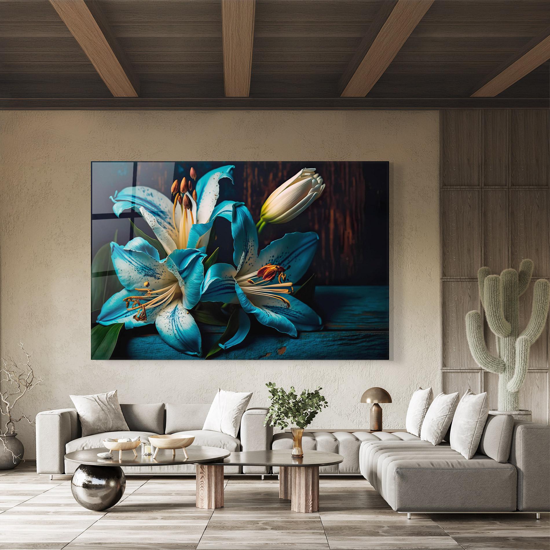 Üvegkép Blue Lily mockup 8