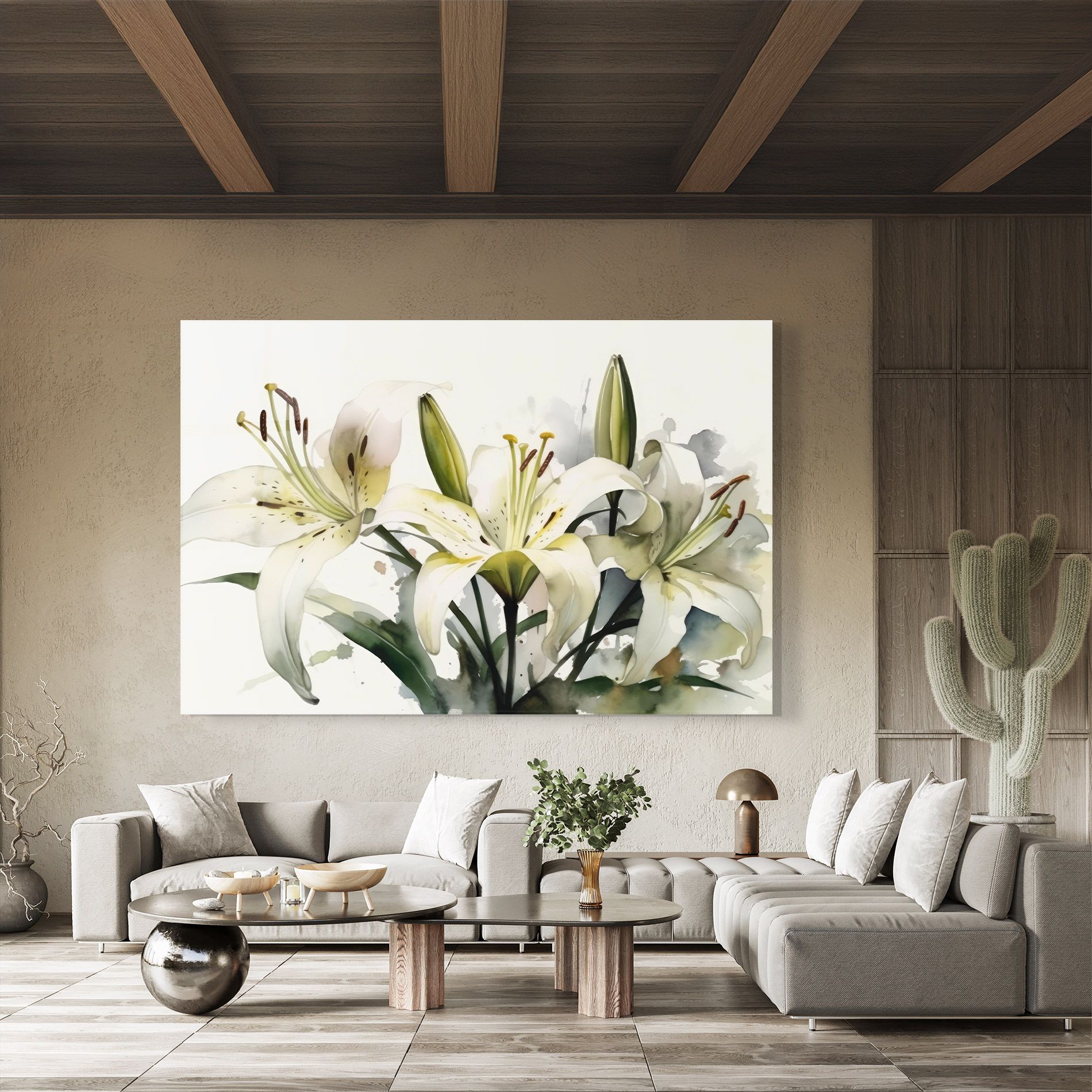 Cute White Lily Painting mockup 8