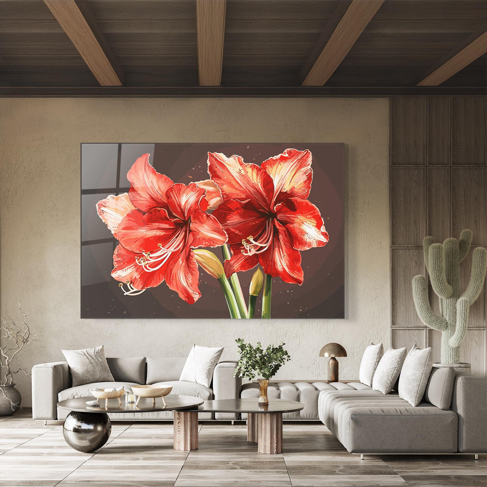 Üvegkép Orange Pretty Lily mockup 8