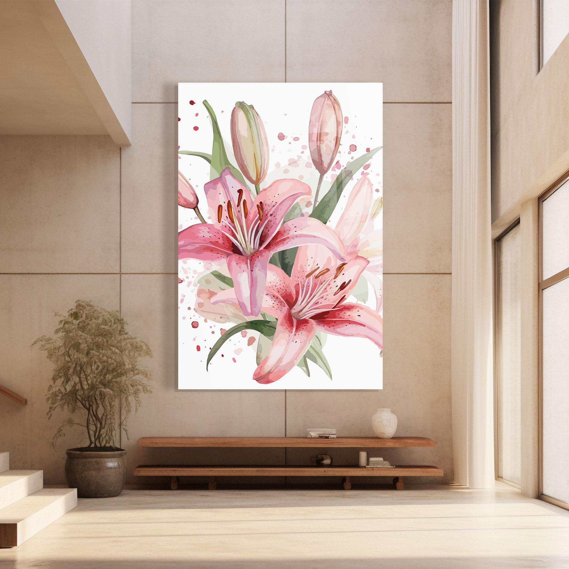 Üvegkép Beautiful Pink Lily mockup 8