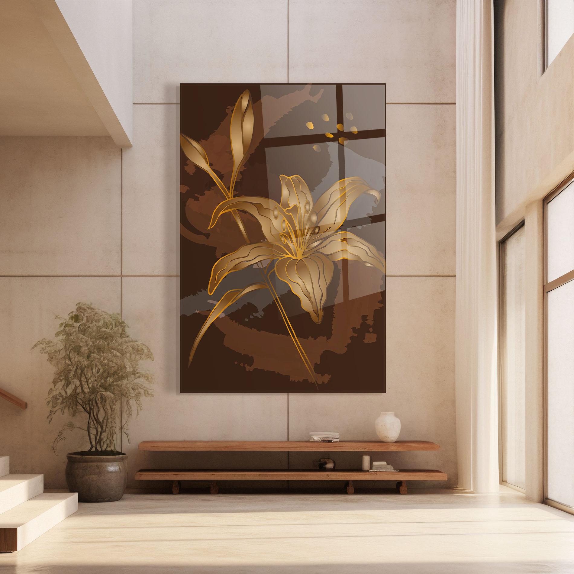 Üvegkép Gold Brown Lily mockup 8