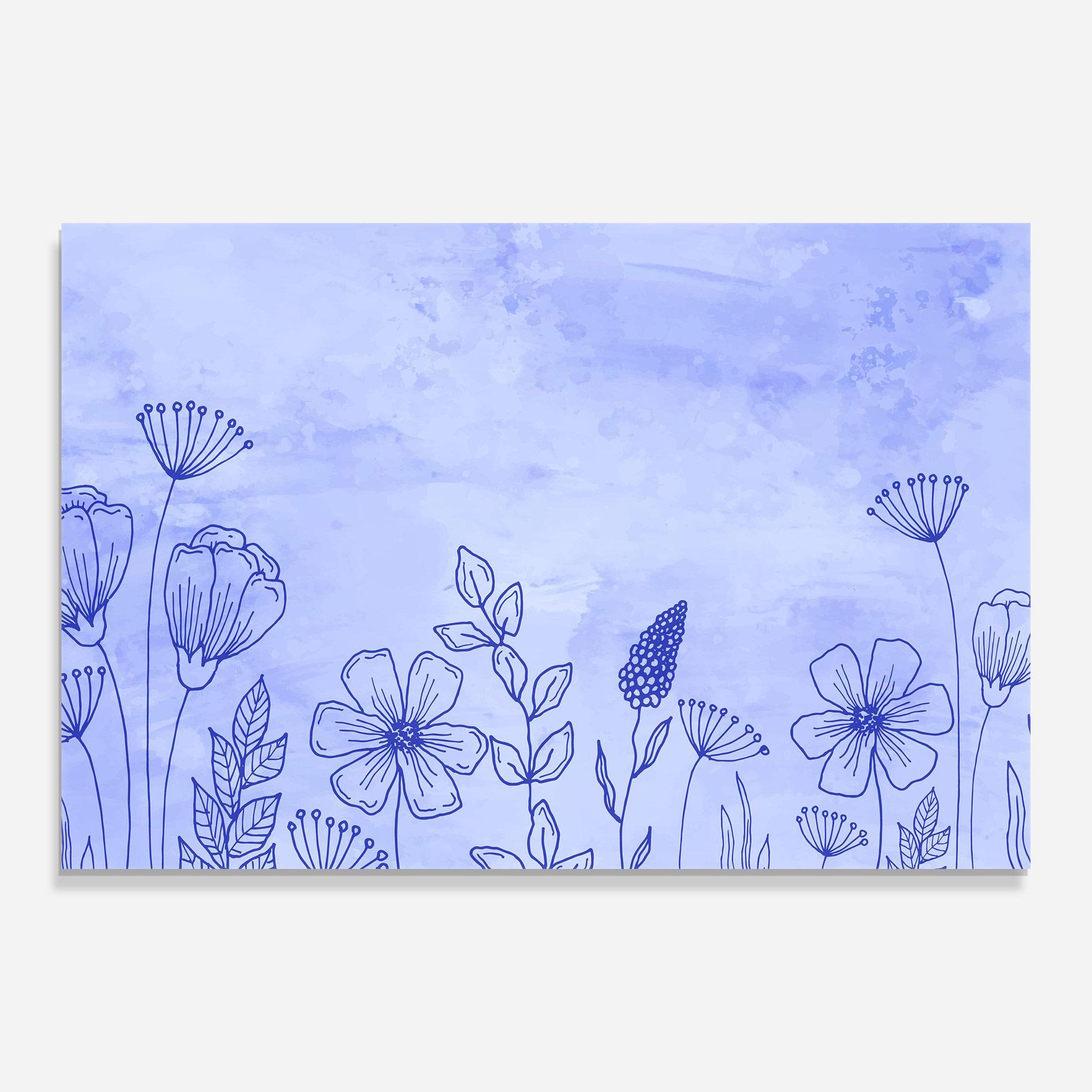 Üvegkép Blue Line Plant mockup 0