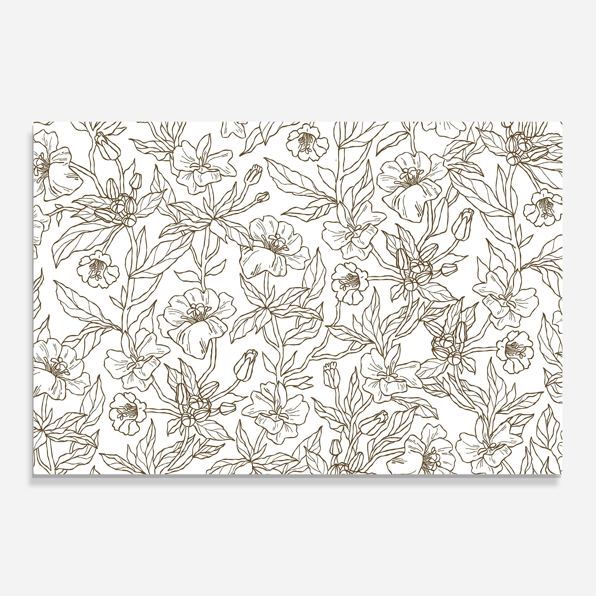 Üvegkép Cream Line Flowers mockup 0