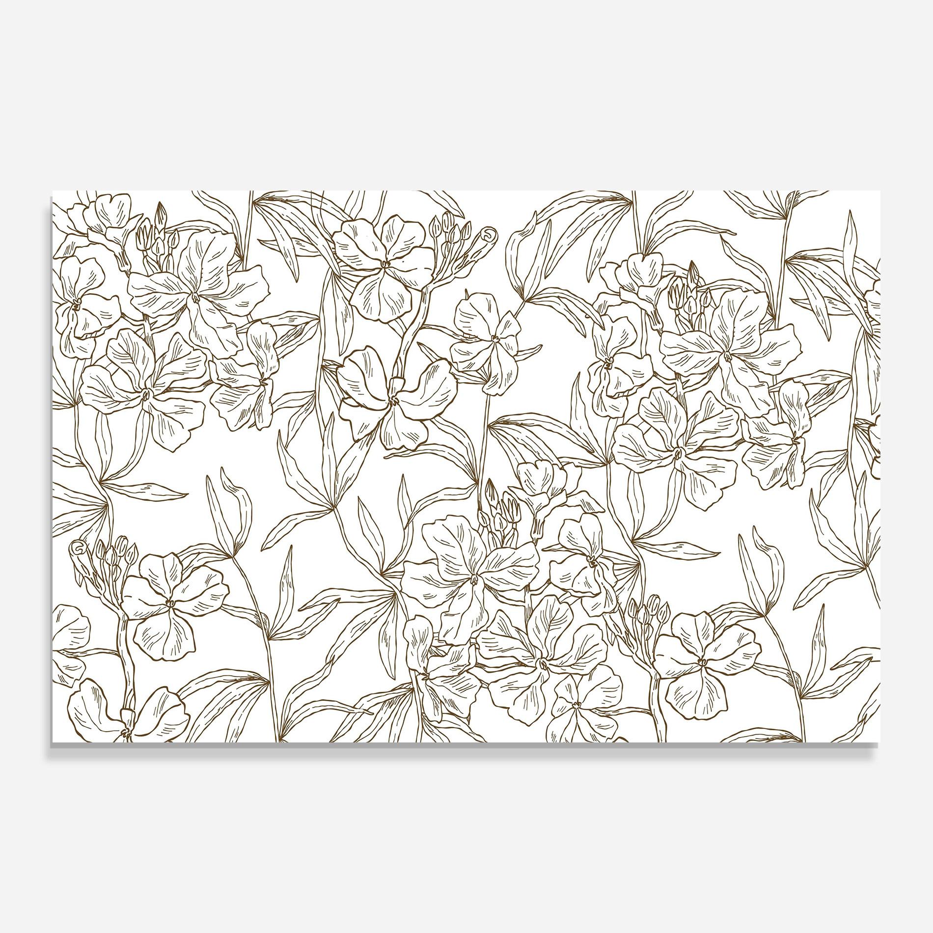 Üvegkép Flower Brown Line mockup 0