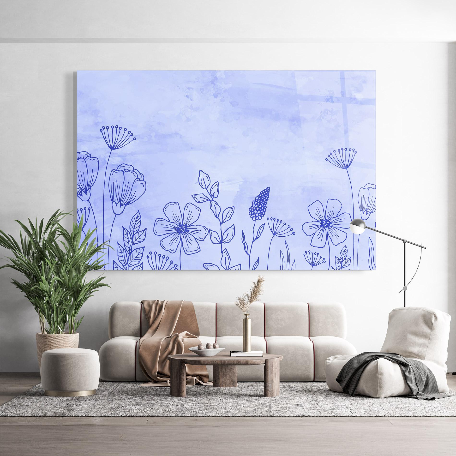 Üvegkép Blue Line Plant mockup 9