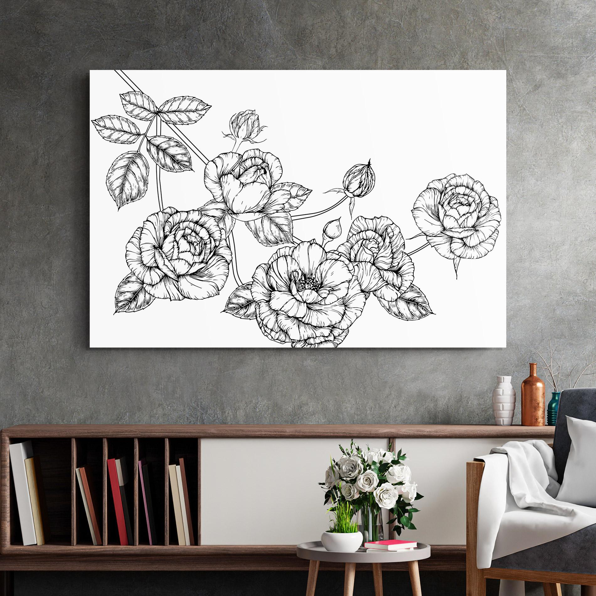 Üvegkép Big Roses Line mockup 2