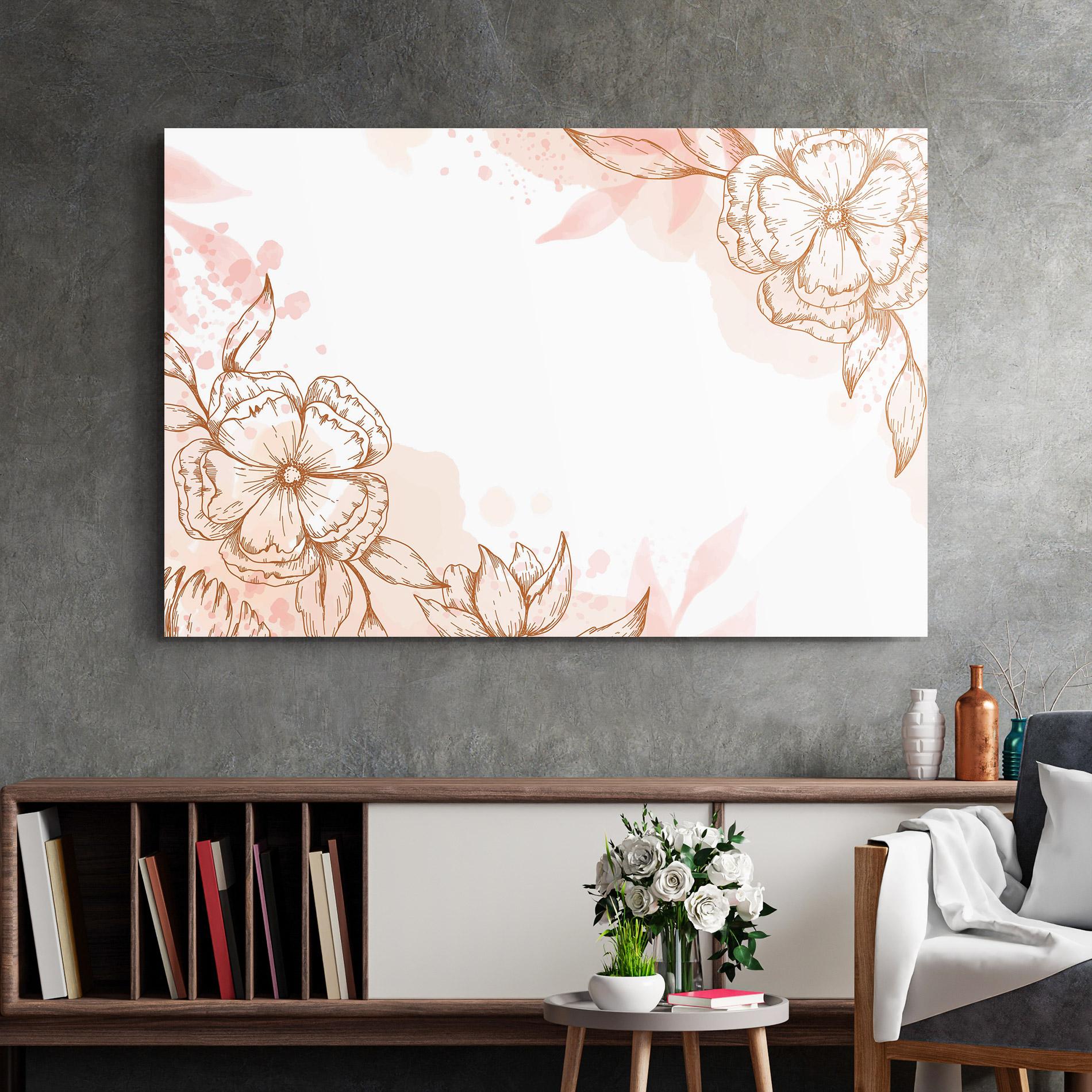 Üvegkép Red Brown Line mockup 2