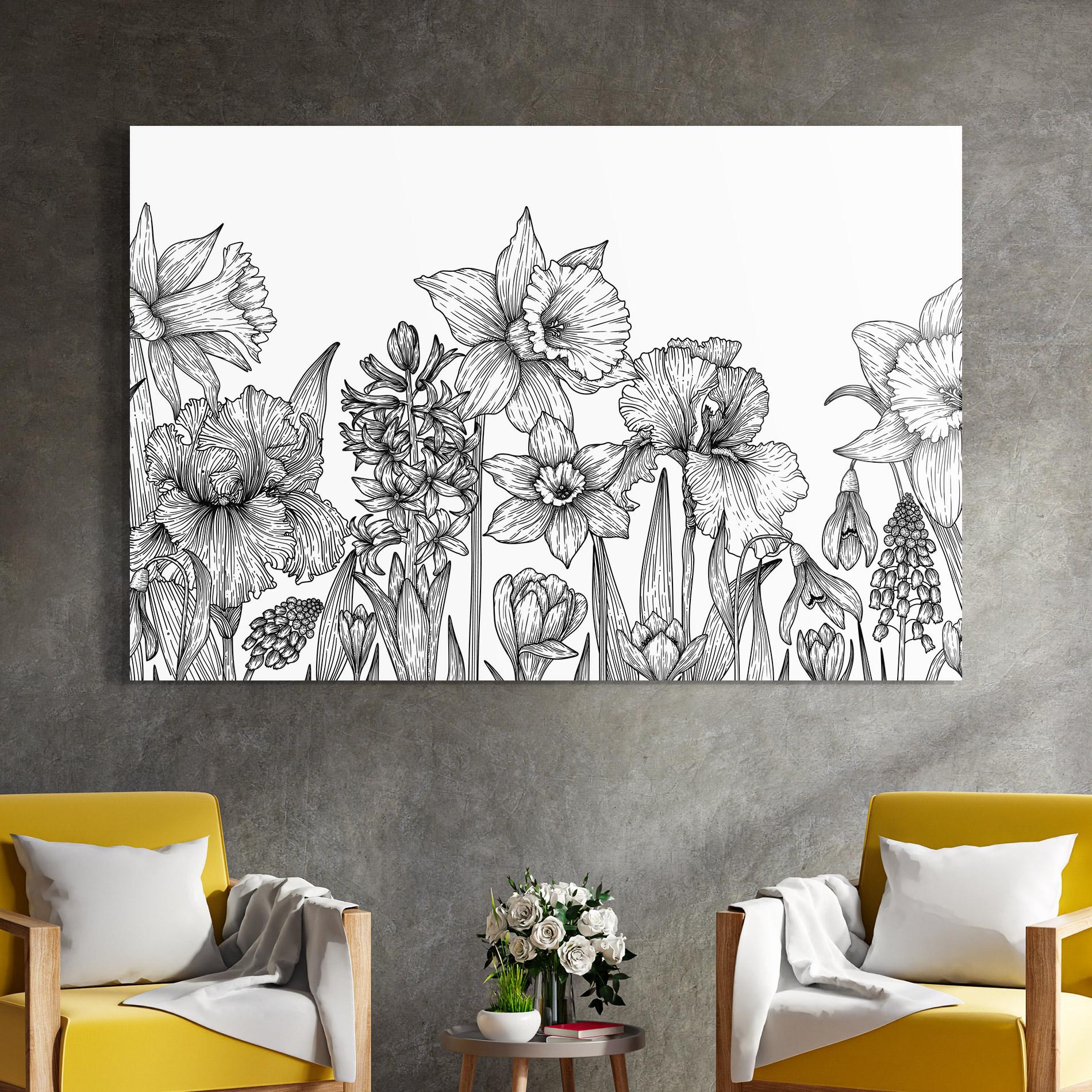 Üvegkép Black Line Plant mockup 4