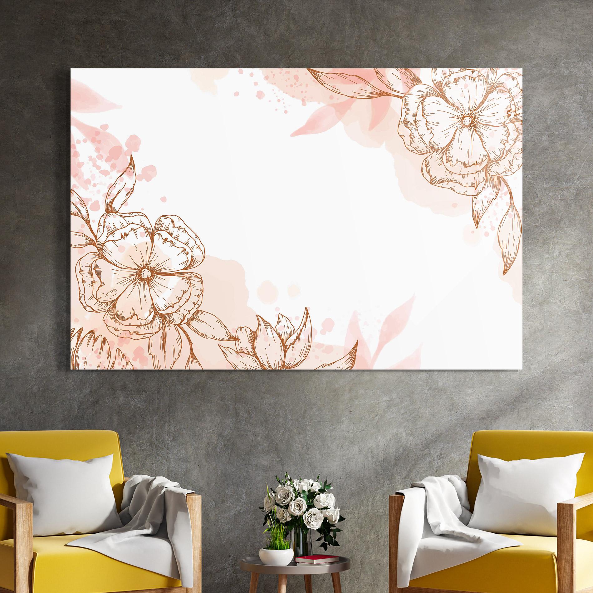 Üvegkép Red Brown Line mockup 4