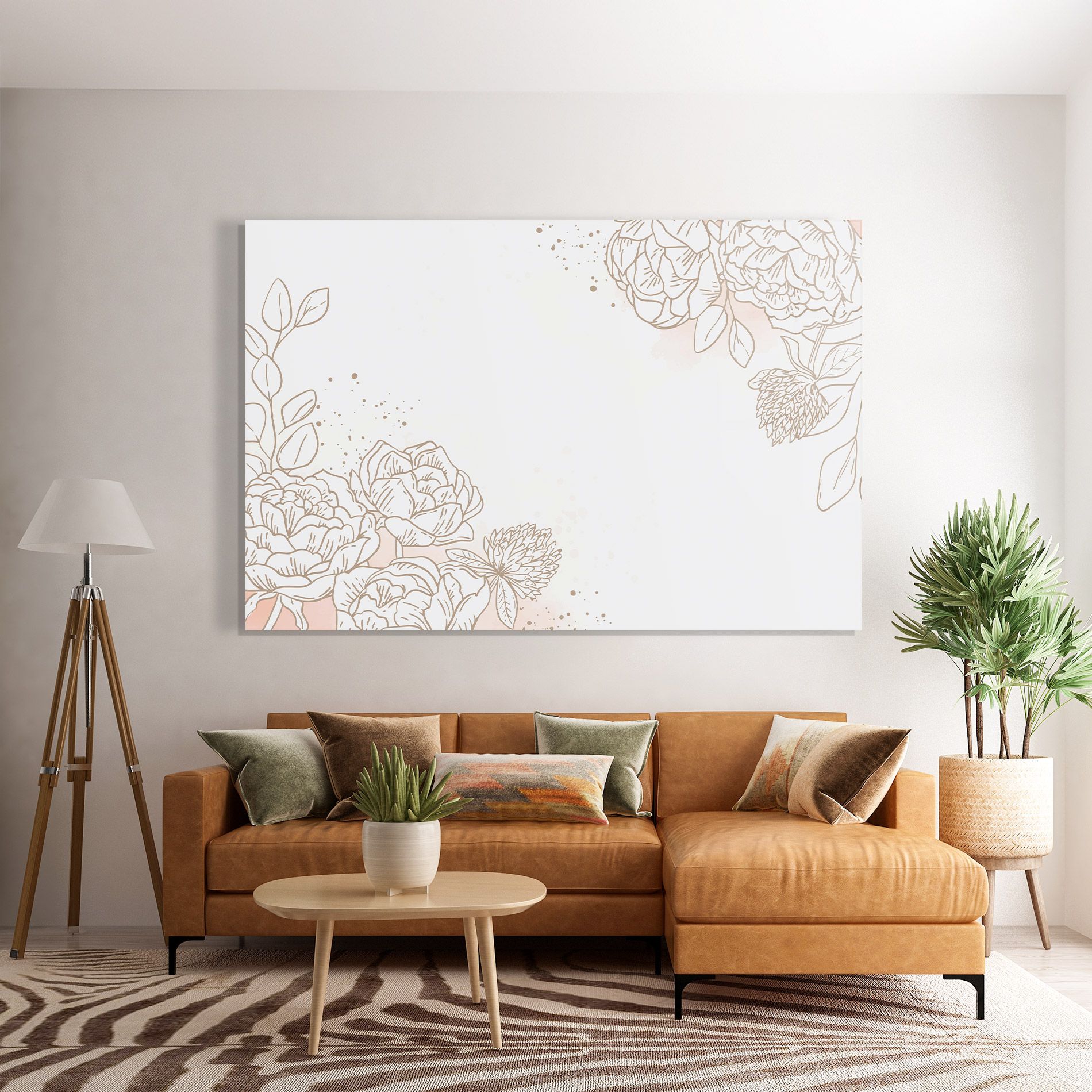 Cream Line Flower mockup 7