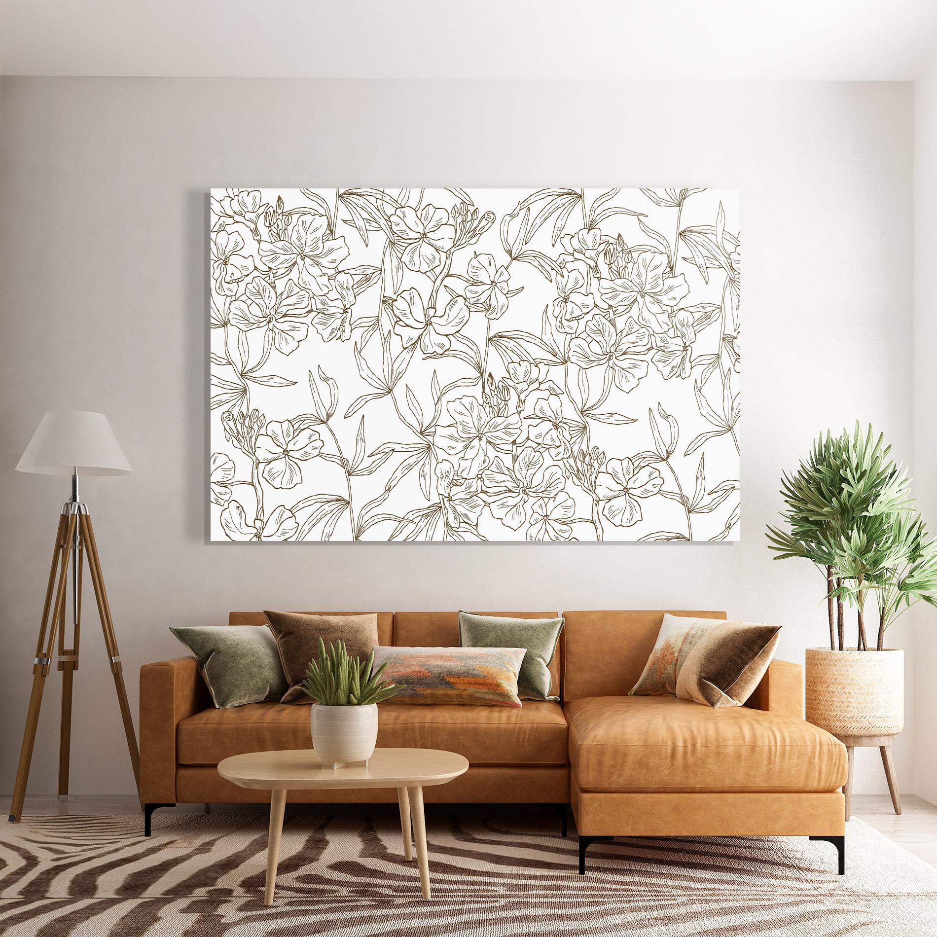 Üvegkép Flower Brown Line mockup 7