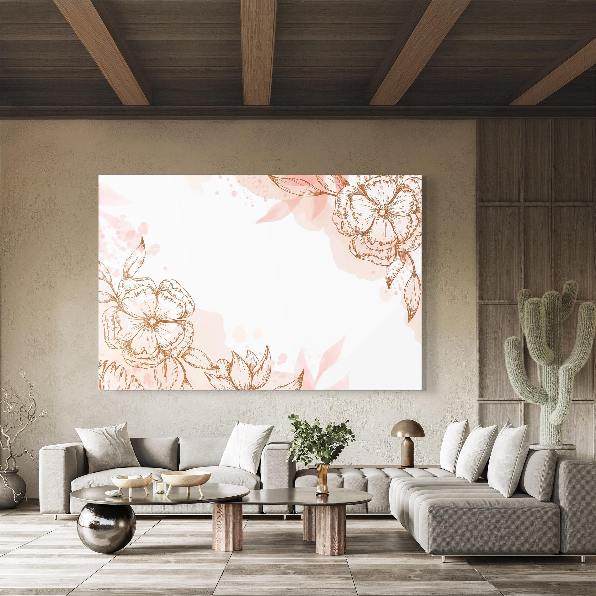 Üvegkép Red Brown Line mockup 8