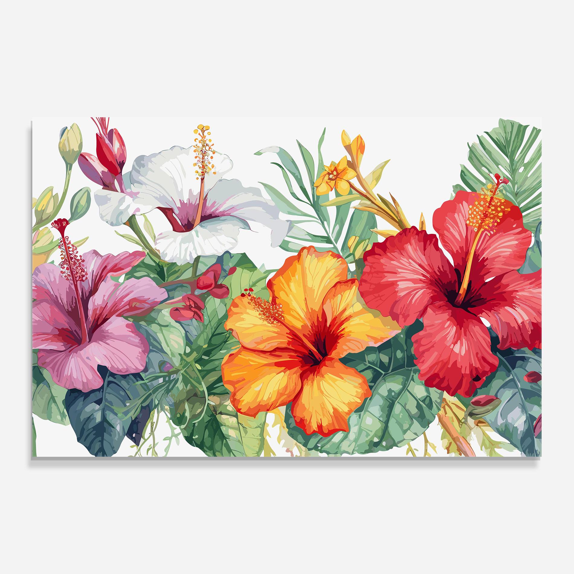 Üvegkép Exotic Flowers mockup 0