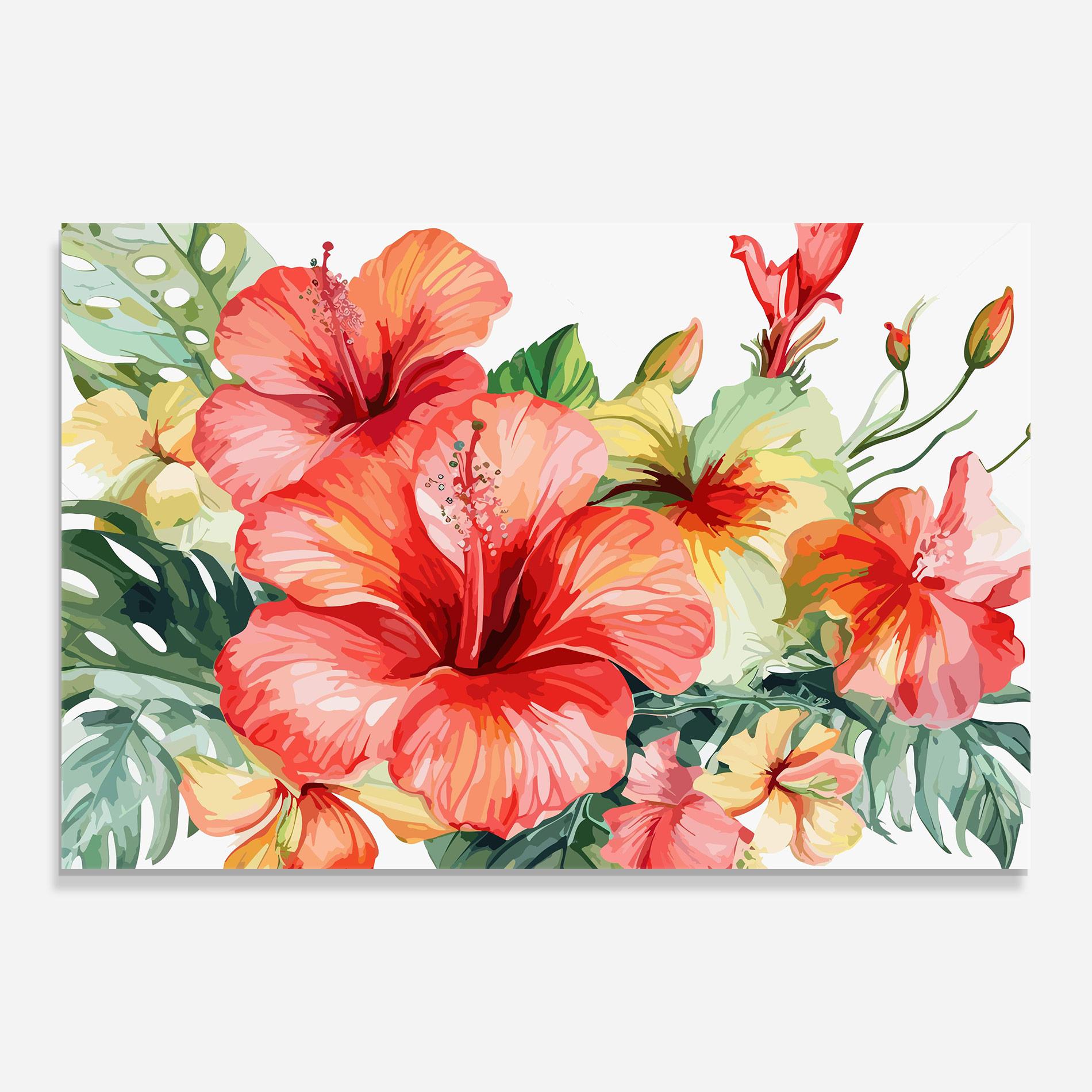 Üvegkép Exotic Red Flower mockup 0