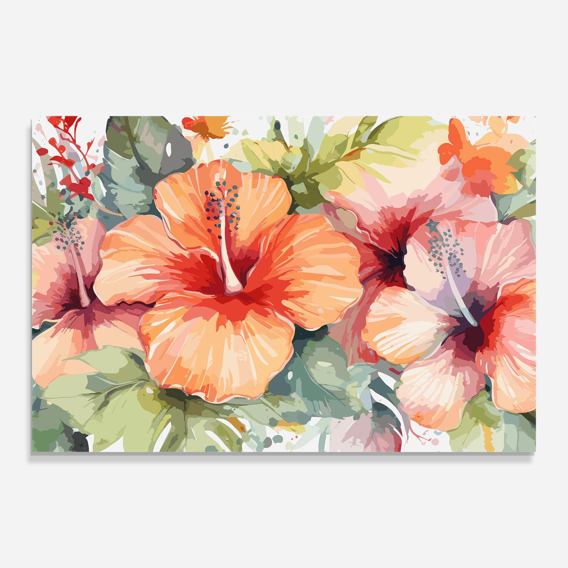 Üvegkép Pastel Exotic Flower mockup 0