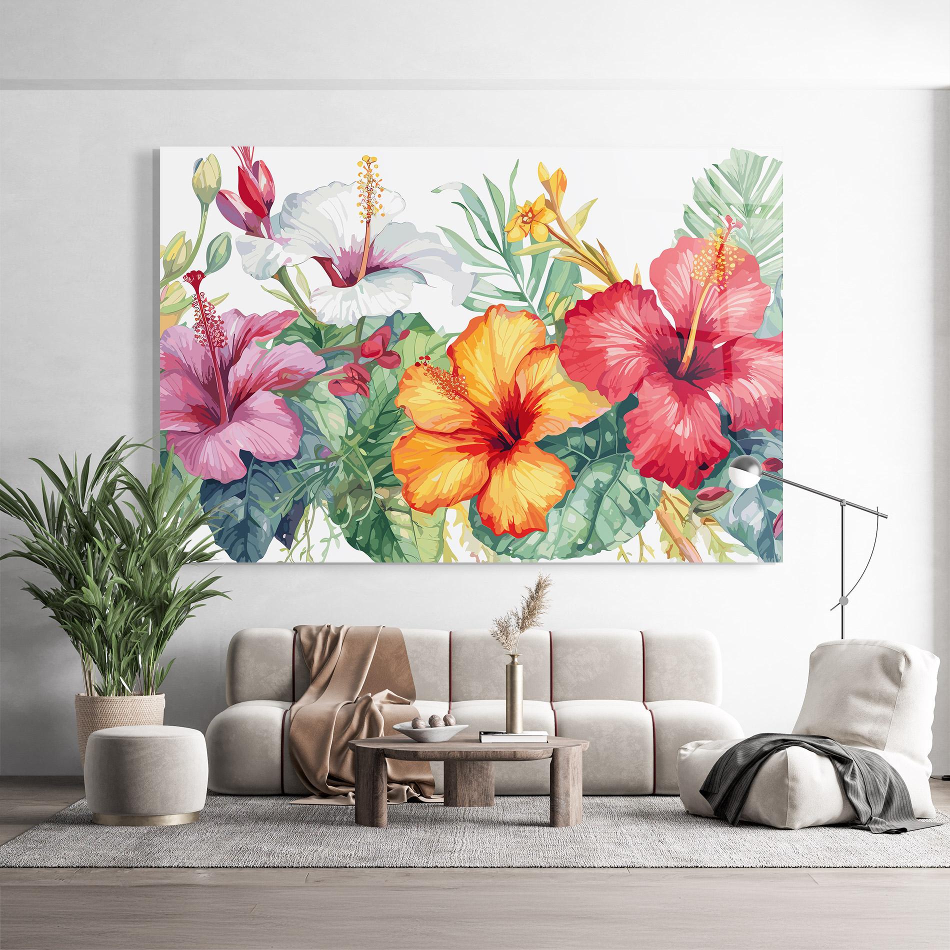 Üvegkép Exotic Flowers mockup 9