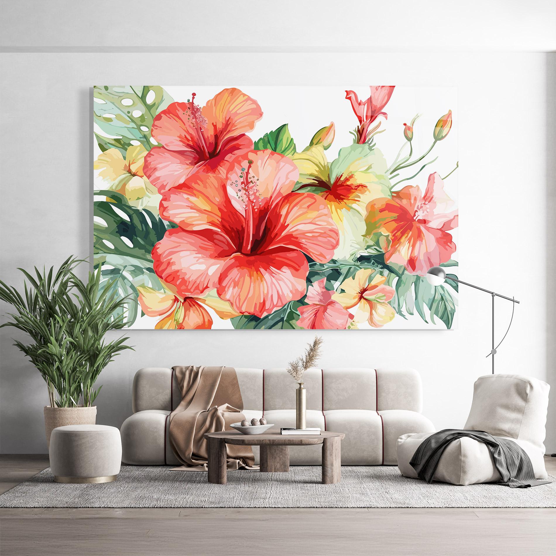 Üvegkép Exotic Red Flower mockup 9