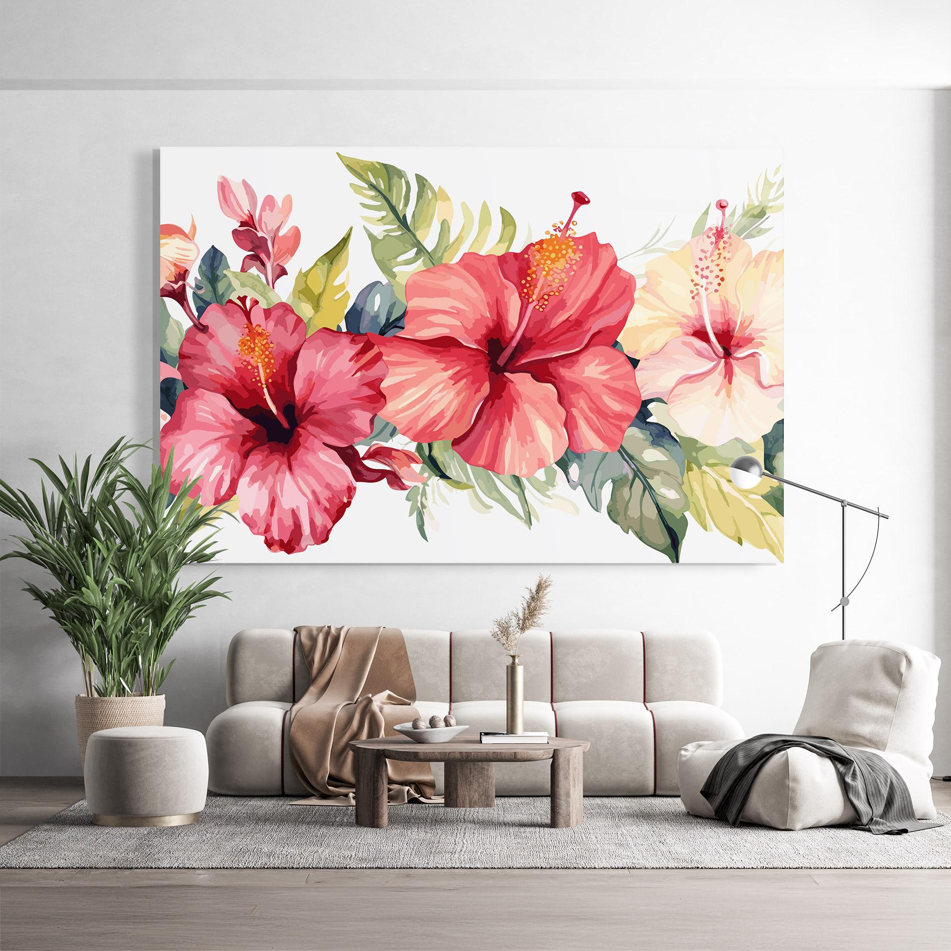 Üvegkép Flowers Exotic Art mockup 9