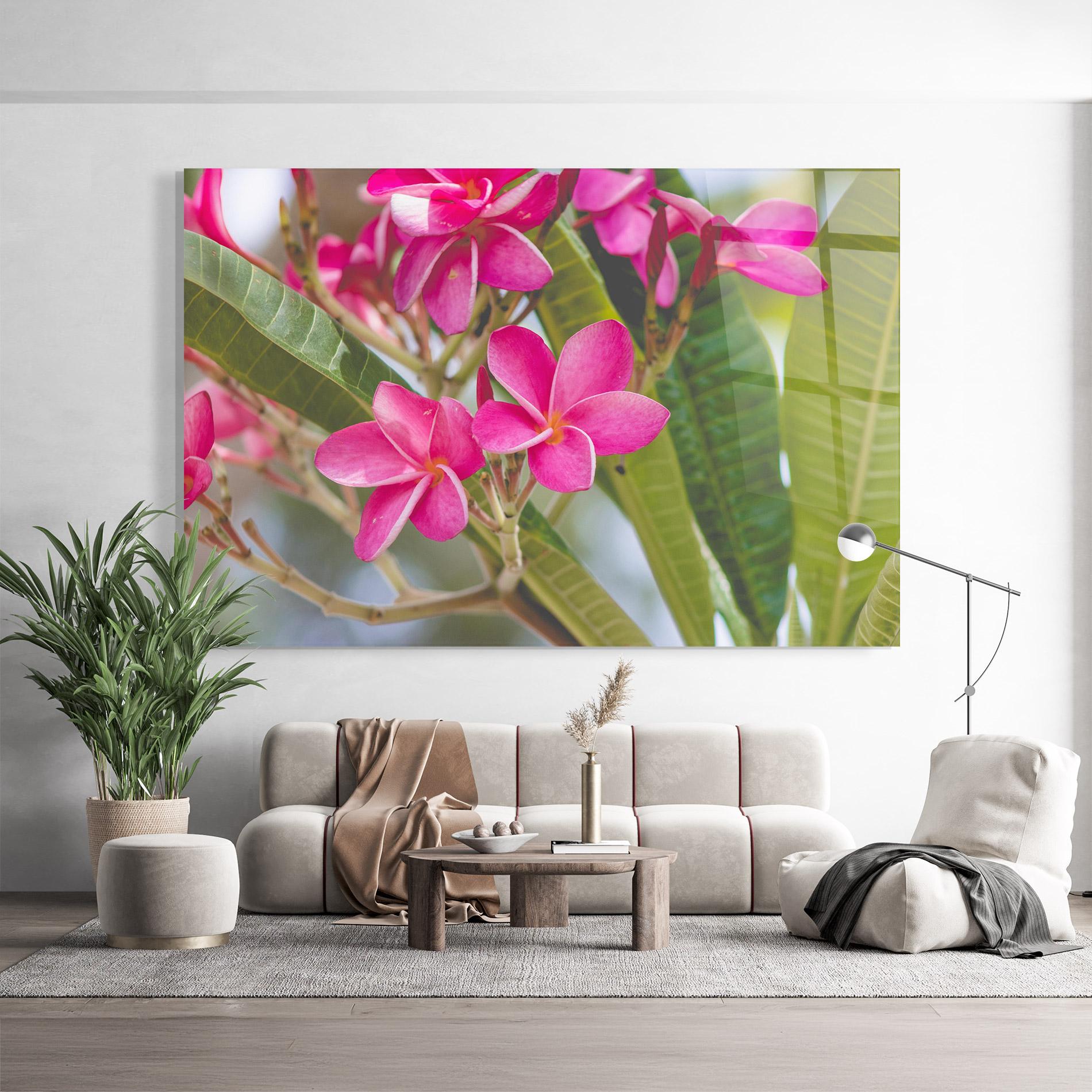 Üvegkép Pink Exotic Flowers mockup 9