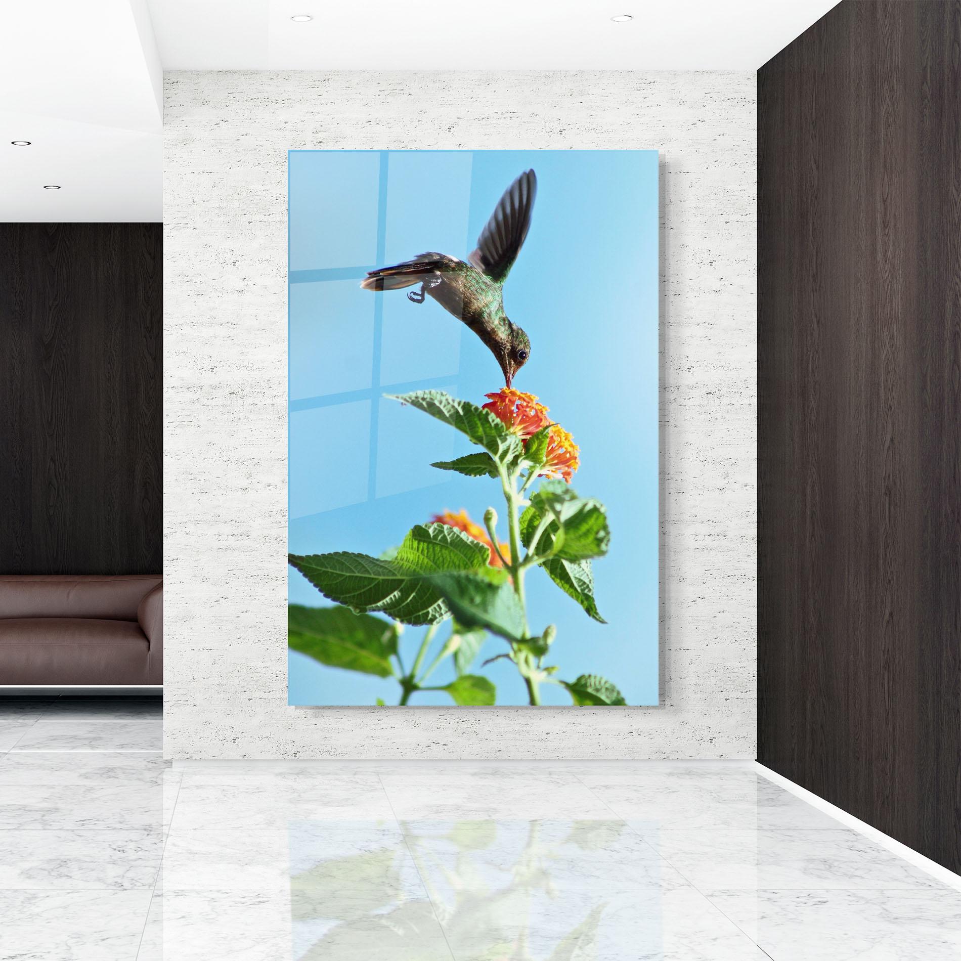 Üvegkép Bird Exotic Flower mockup 9