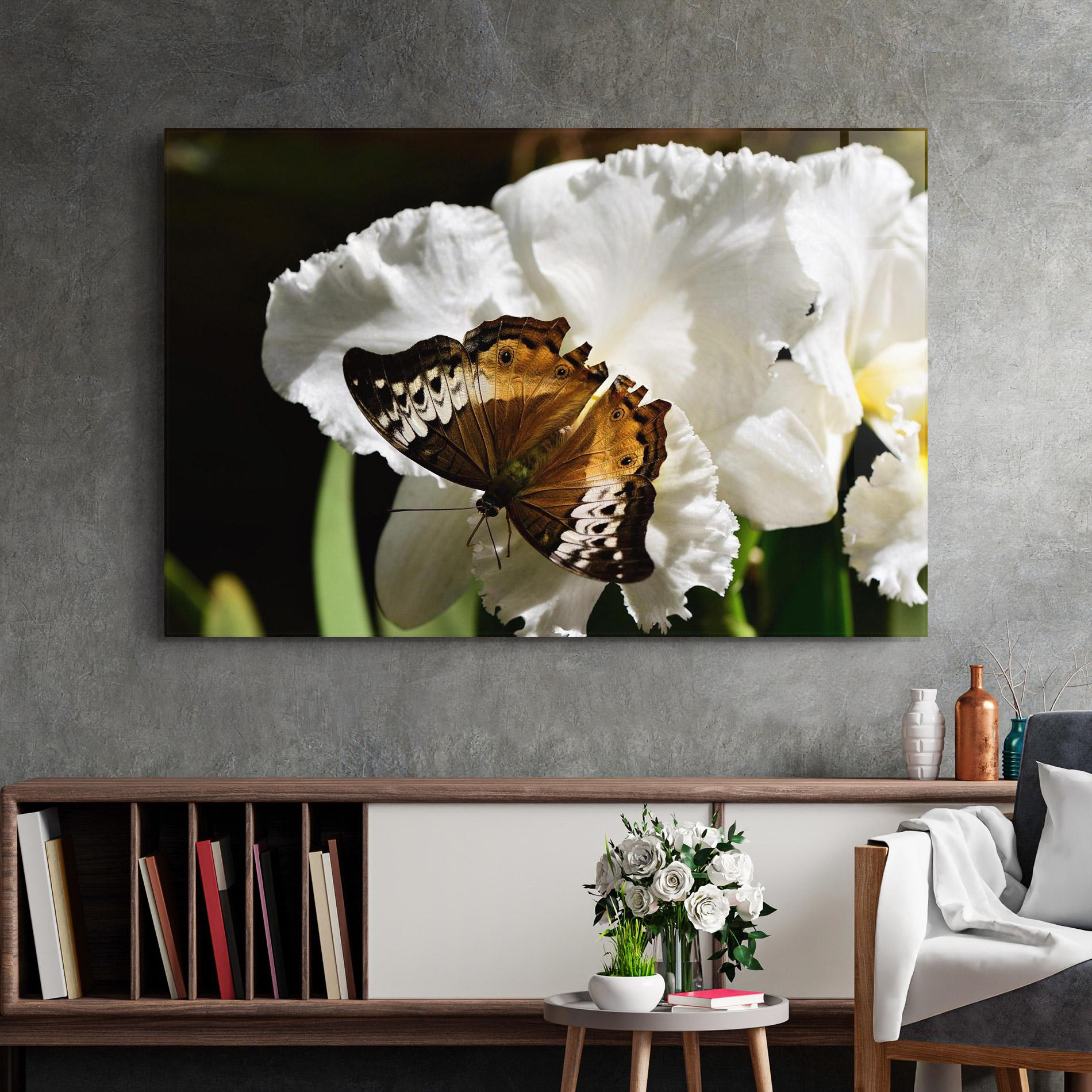Üvegkép Butterfly Exotic Plant mockup 2
